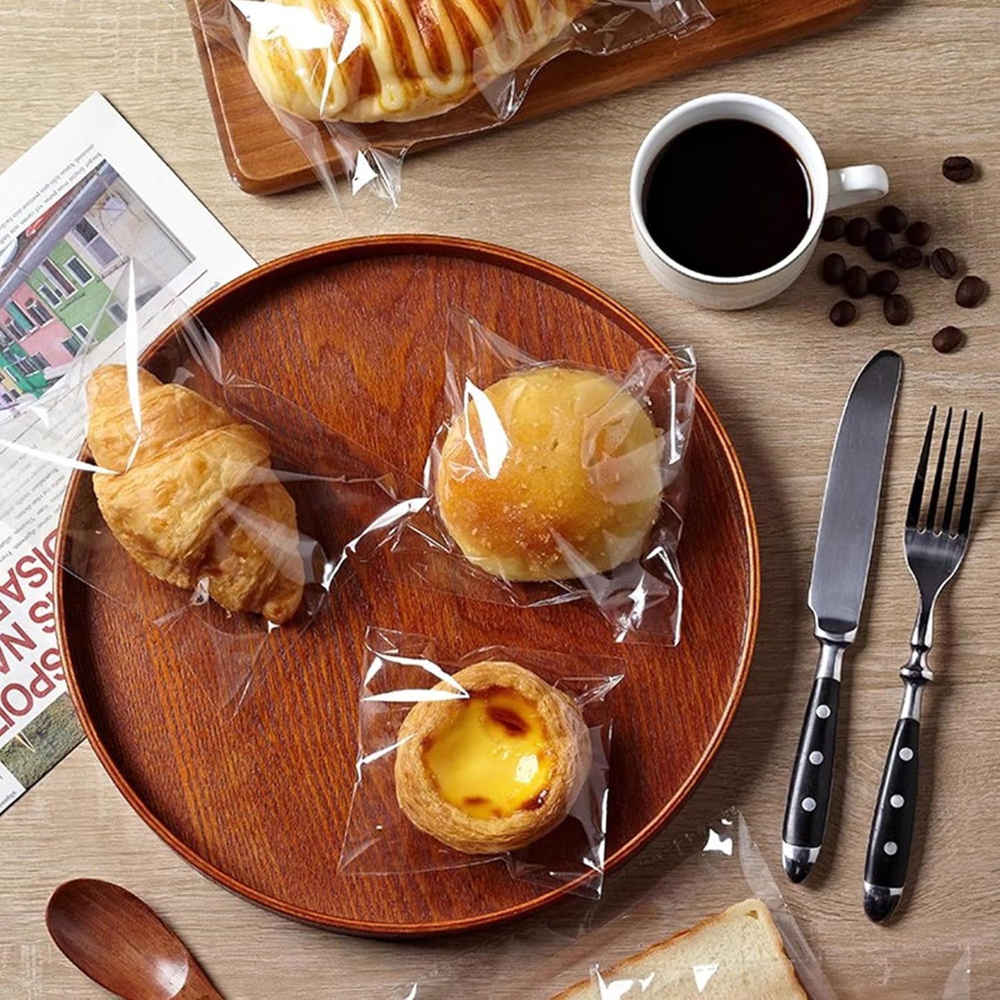 Cellophane Bags Sealable 500 Pieces Transparent Bags Self-Adhesive 8 x 10 cm Plastic Bags Cellophane Bags Cellophane Bags for Sweets Cookies Gift Packaging (9 Sizes Available)