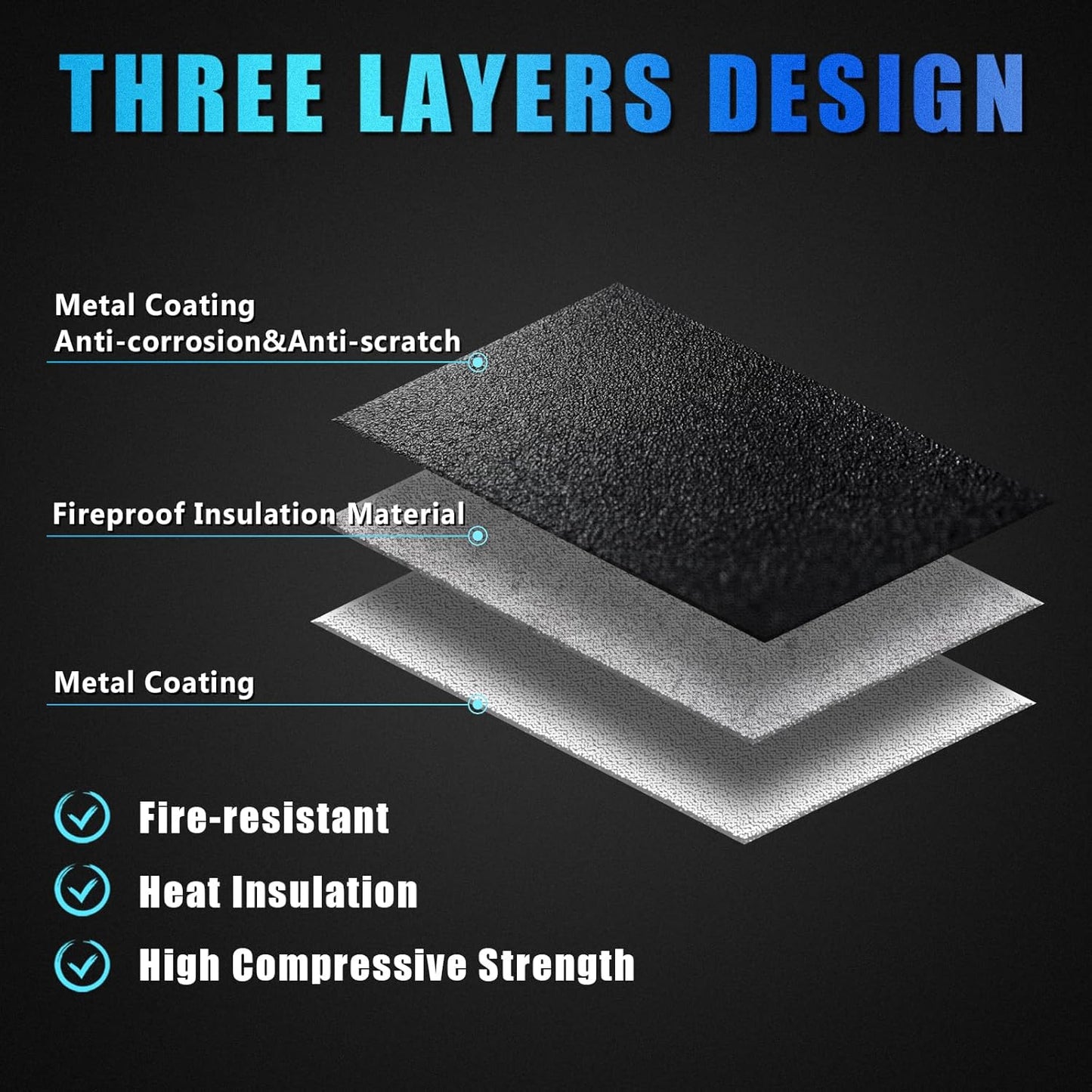 xydled Fire Resistant Safe Fire Safe Box with Key Lock for Home Office Security Storage for Valuables Documents,13.2 x 11 x 4 Inch,Black