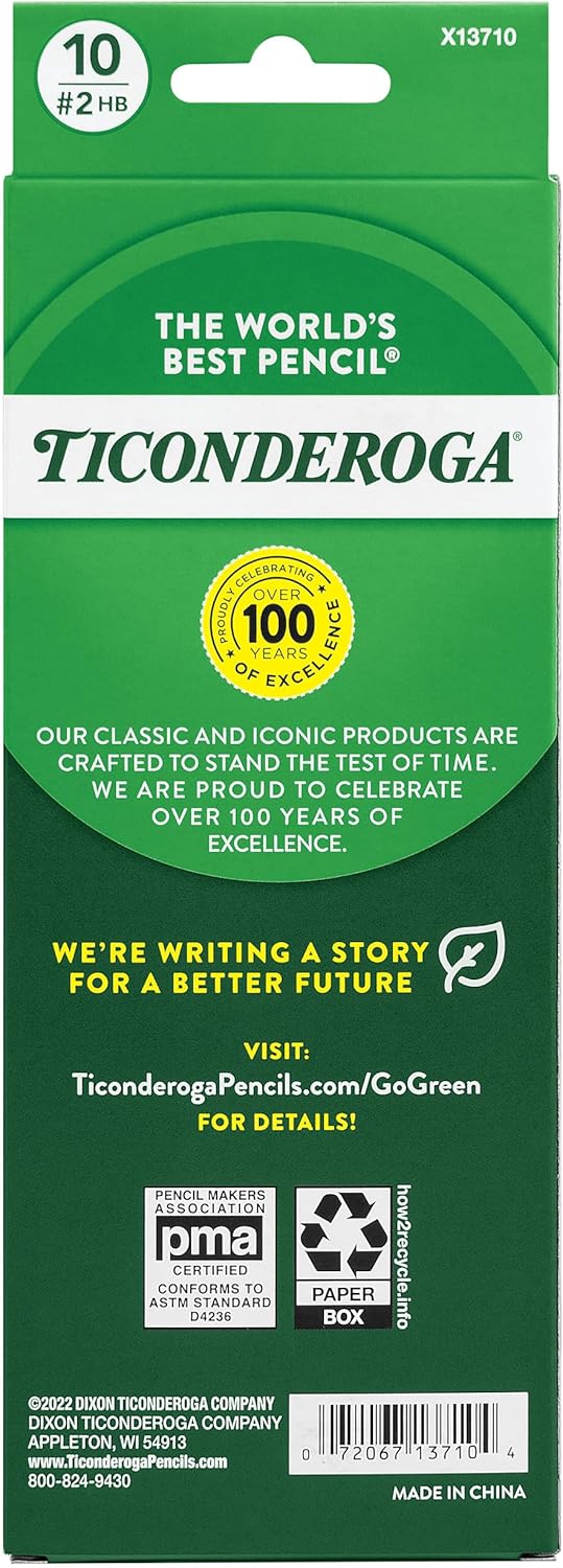 Ticonderoga® Pastel Pencils, #2 Soft, Assorted Colors, Pack of 10 Pencils