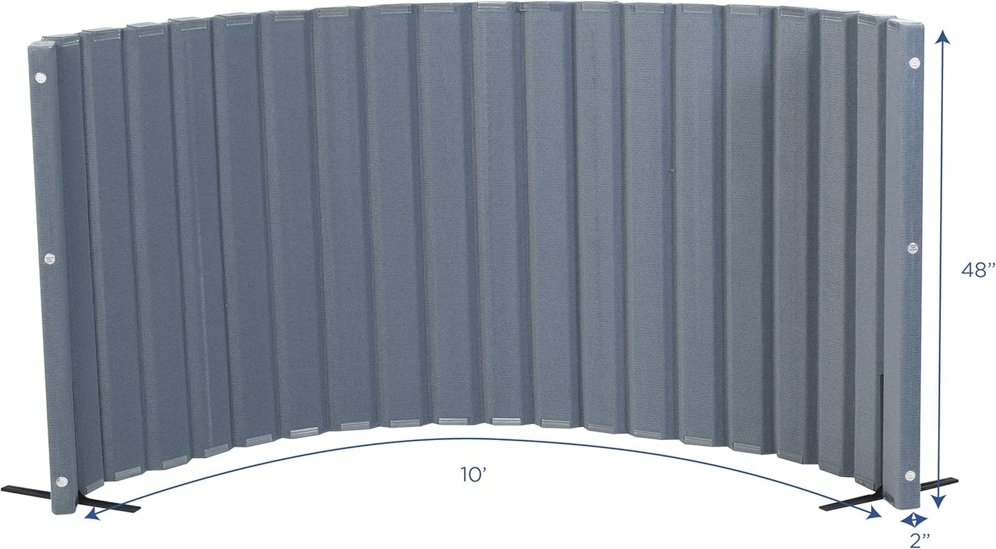 Children’s Factory 48" x 10' Quiet Divider With Sound Dampening Panels, Freestanding Room Divider Wall, Slate Blue (pack of 1)