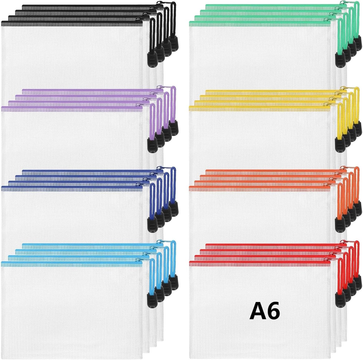 Jetec 32 Pcs Mesh Zipper Bags Toy Storage Bikini Organizer Bag Bolsas Para Guardar Trajes De Baño Waterproof Zipper Reusable Pouch Puzzle Multipurpose for Storage Office(Sweet Color,7.5 x 5 Inch)