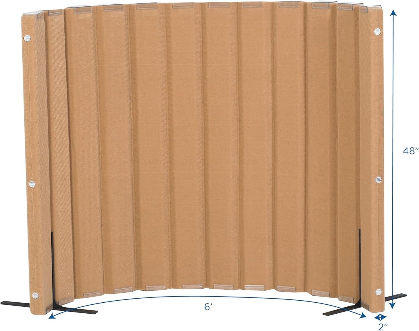 Angeles, Quiet Divider with Sound Sponge 48" x 6' Wall in Natural Tan, Free-Standing Classroom Partition for Enhanced Classroom Productivity and Noise Reduction