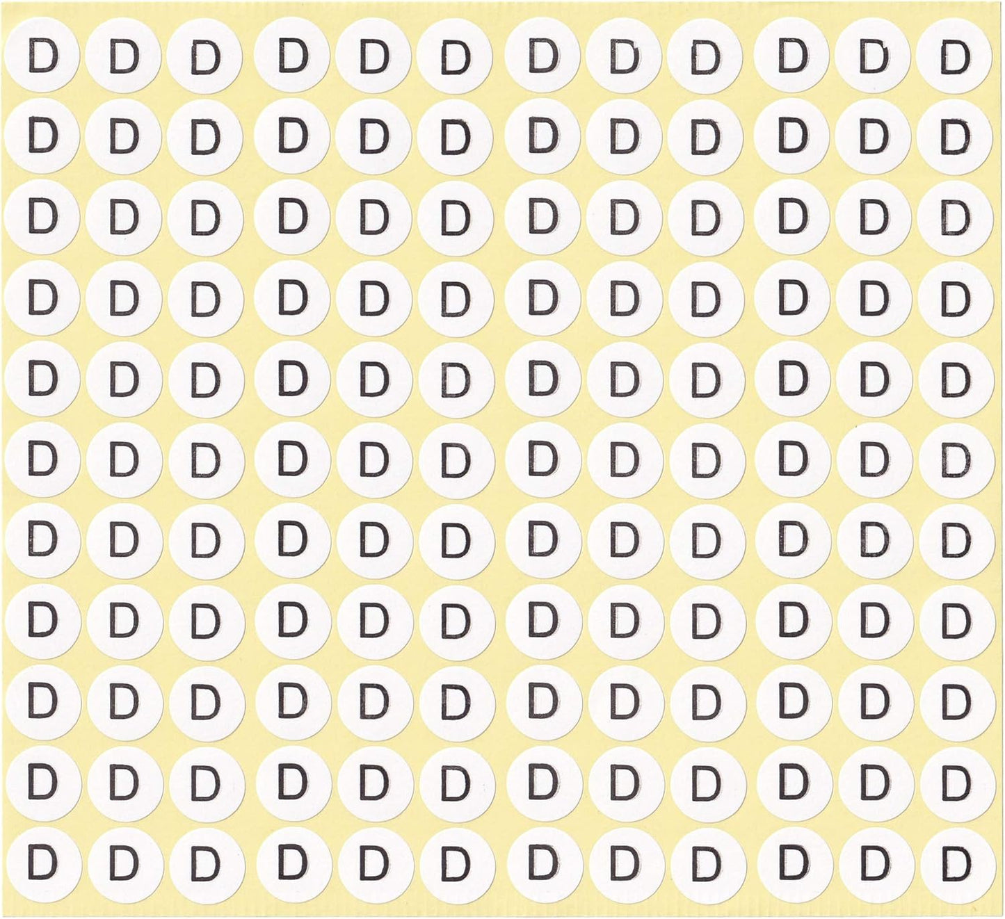 dealzEpic - Alphabet Stickers of The Letter D - Small Round Paper Self-Adhesive Peel and Stick Letter Labels - Set of 15 Sheets