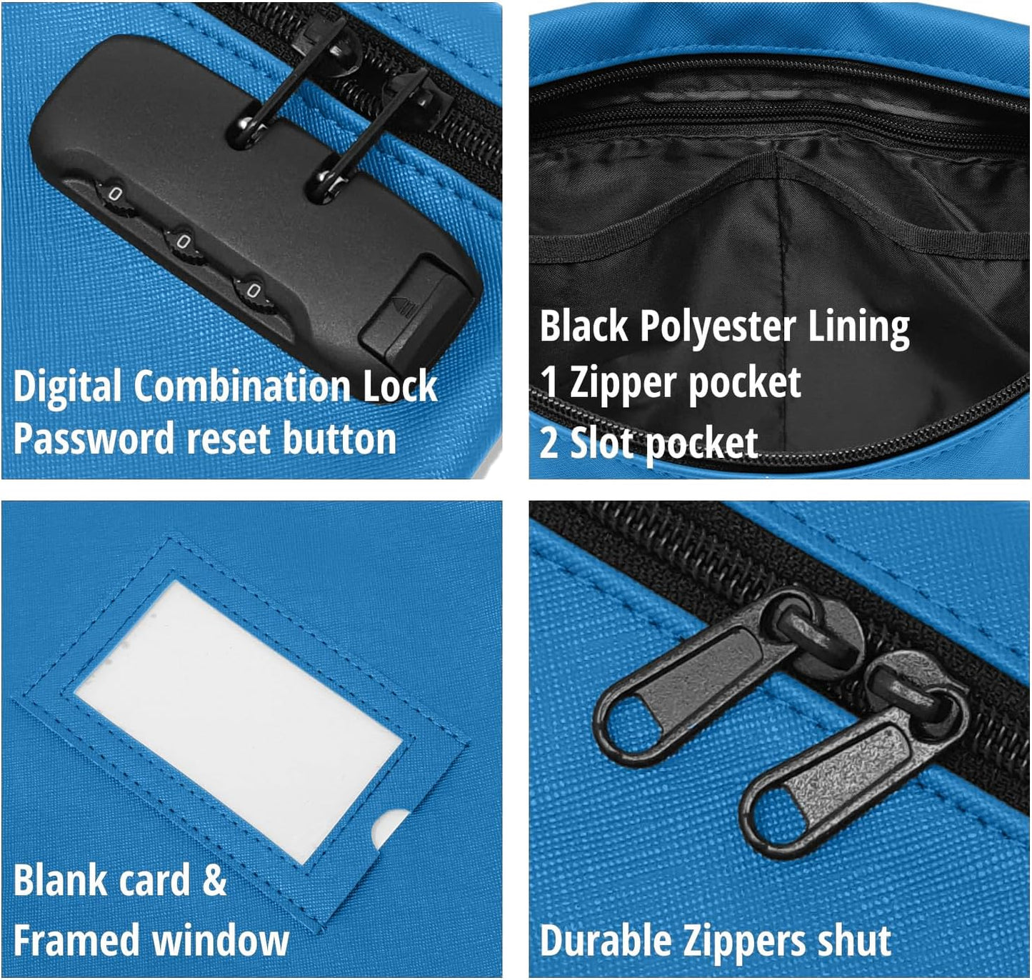 Sky Blue Notary Bag | 14x11 Inch | Locking Document Case | Zipper Closure | Fits Notary Kit, Stamp, Embosser, Ink Pad & Valuables