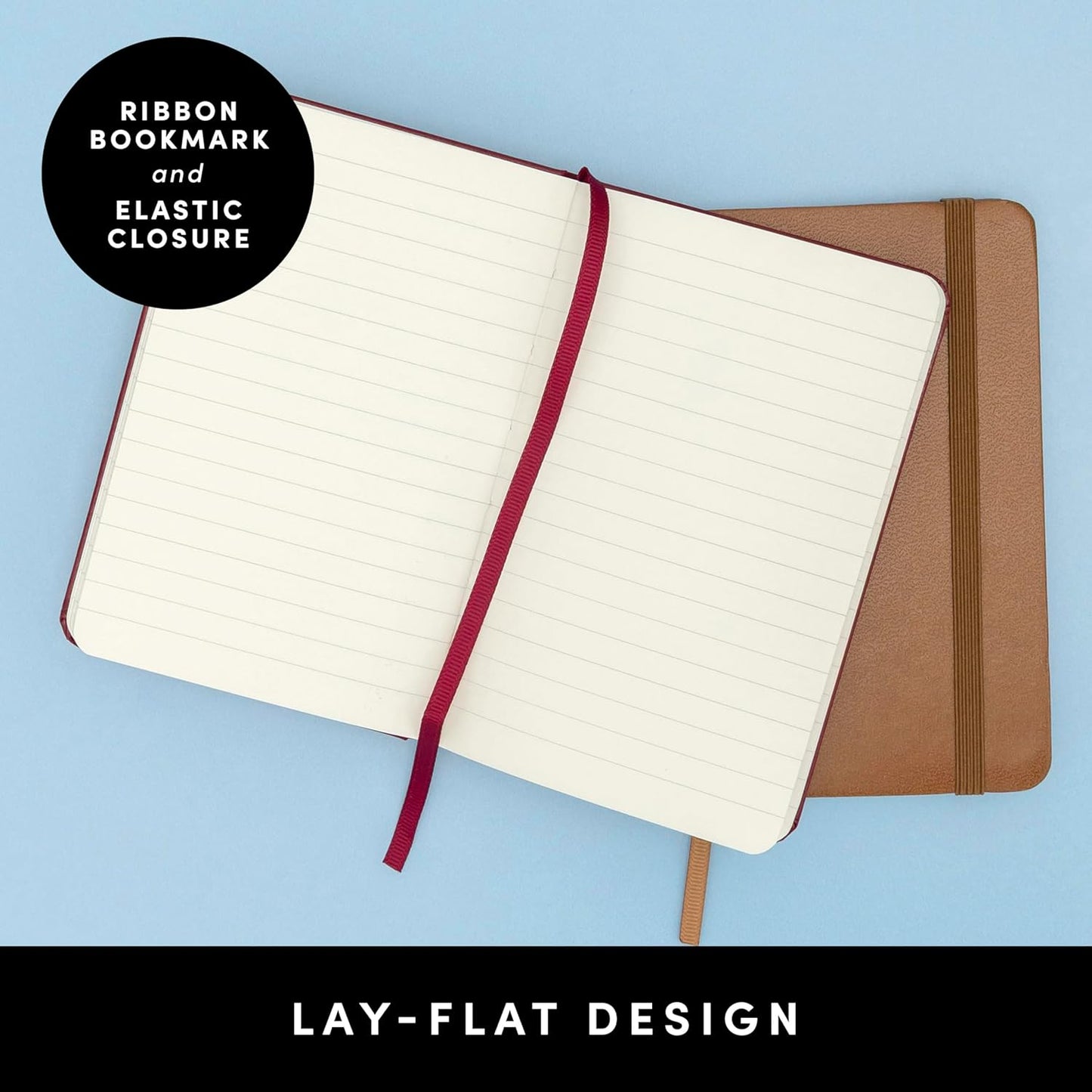 PAPERAGE Lined Pocket Journal Notebook, 1 Pack, (Burgundy), 160 Pages, Small, 3.6 inches x 5.6 inches - 100 GSM Thick Paper, Hardcover