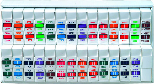 Doctor Stuff - File Folder Labels, Alphabet Letter, Complete Set A-Z Plus Mc, with Tray, Compatible with Smead BCCR/BCCS - TPAM Series Alpha Stickers 1" x 1-1/4", 500/Roll