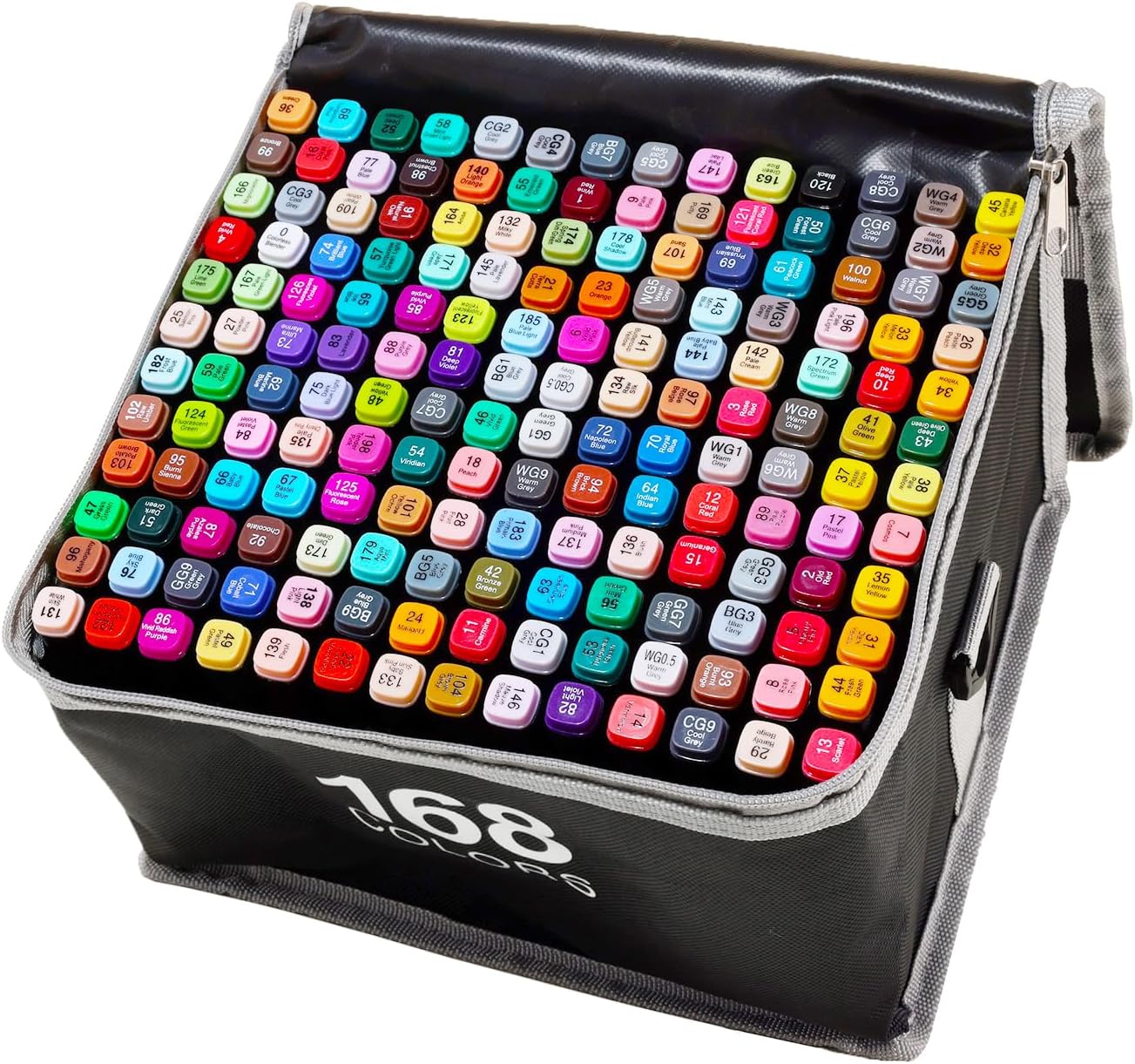 168 Colors Alcohol Markers, Dual Tip Permanent Art Markers with Black Suitcase, For Adults Coloring, Sketching, Card Making and DIY Patinting