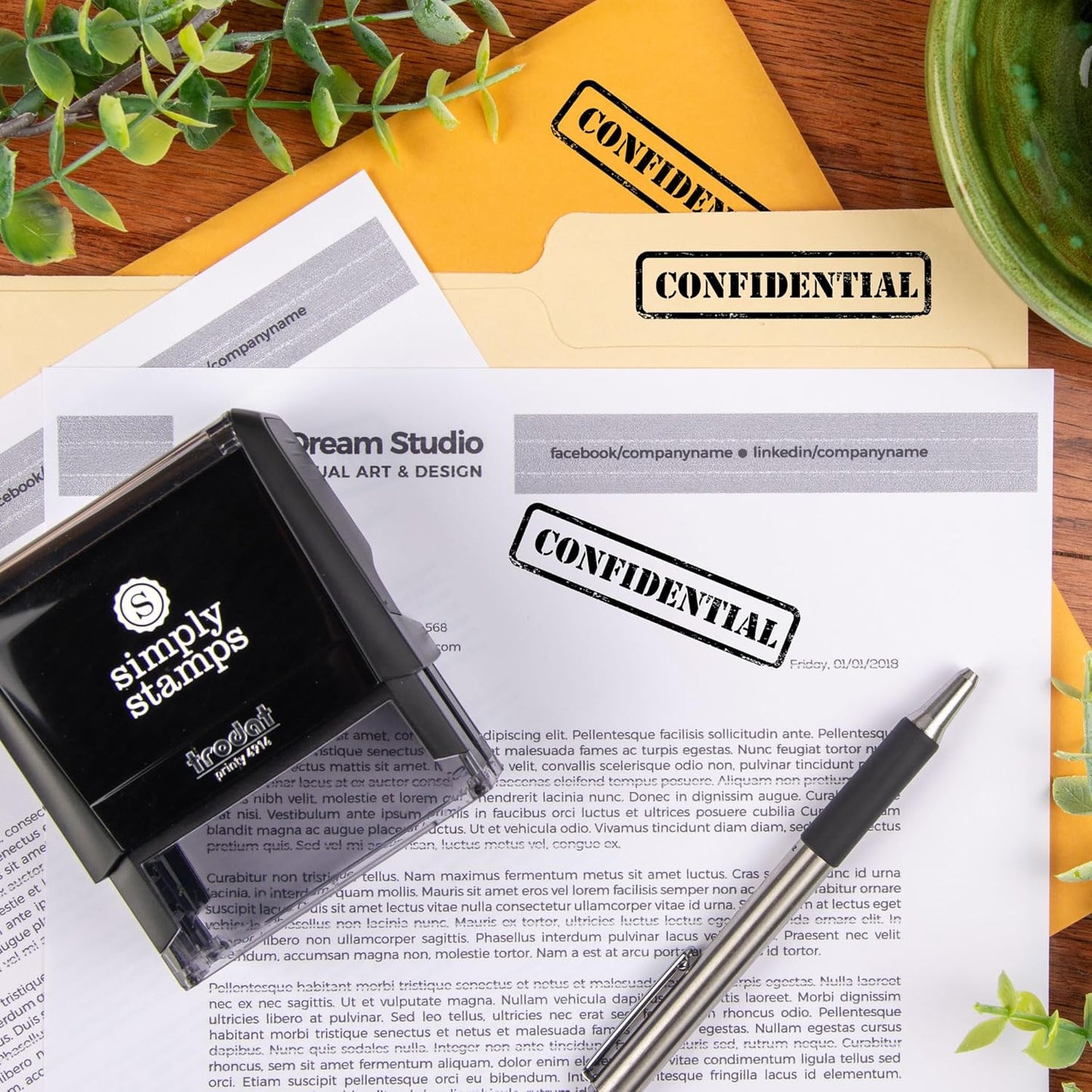 Confidential Office Stamp | 4 Different Sizes | 20 Designs | Multiple Color Options | Perfect for Quick Validation of Office Documents (Confidential, Xtra Large)