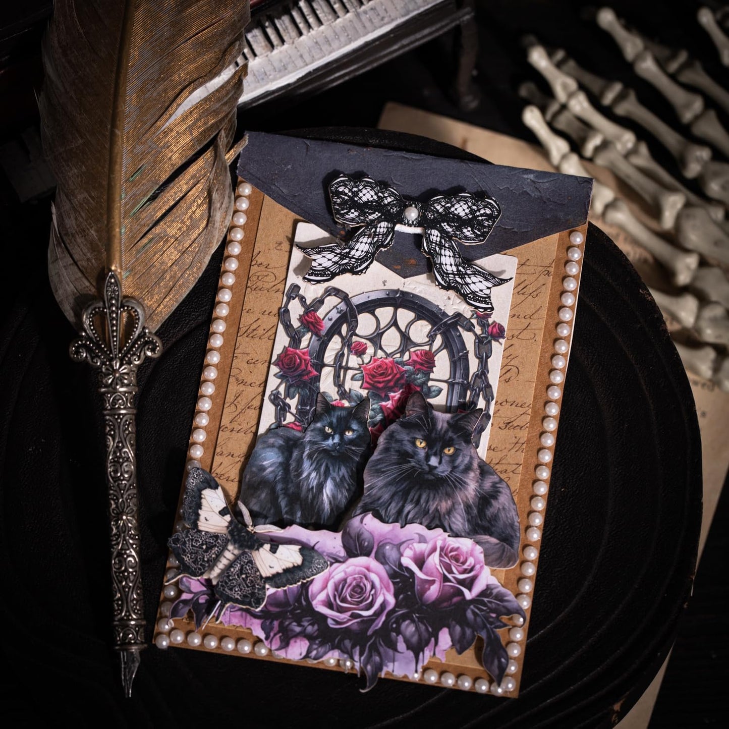 Dark Fantasy Gothic Sticker Set, 80PCS Vintage Cardstock Stickers for Scrapbooking, Journaling, DIY Crafts, Planners, and Gift Decoration