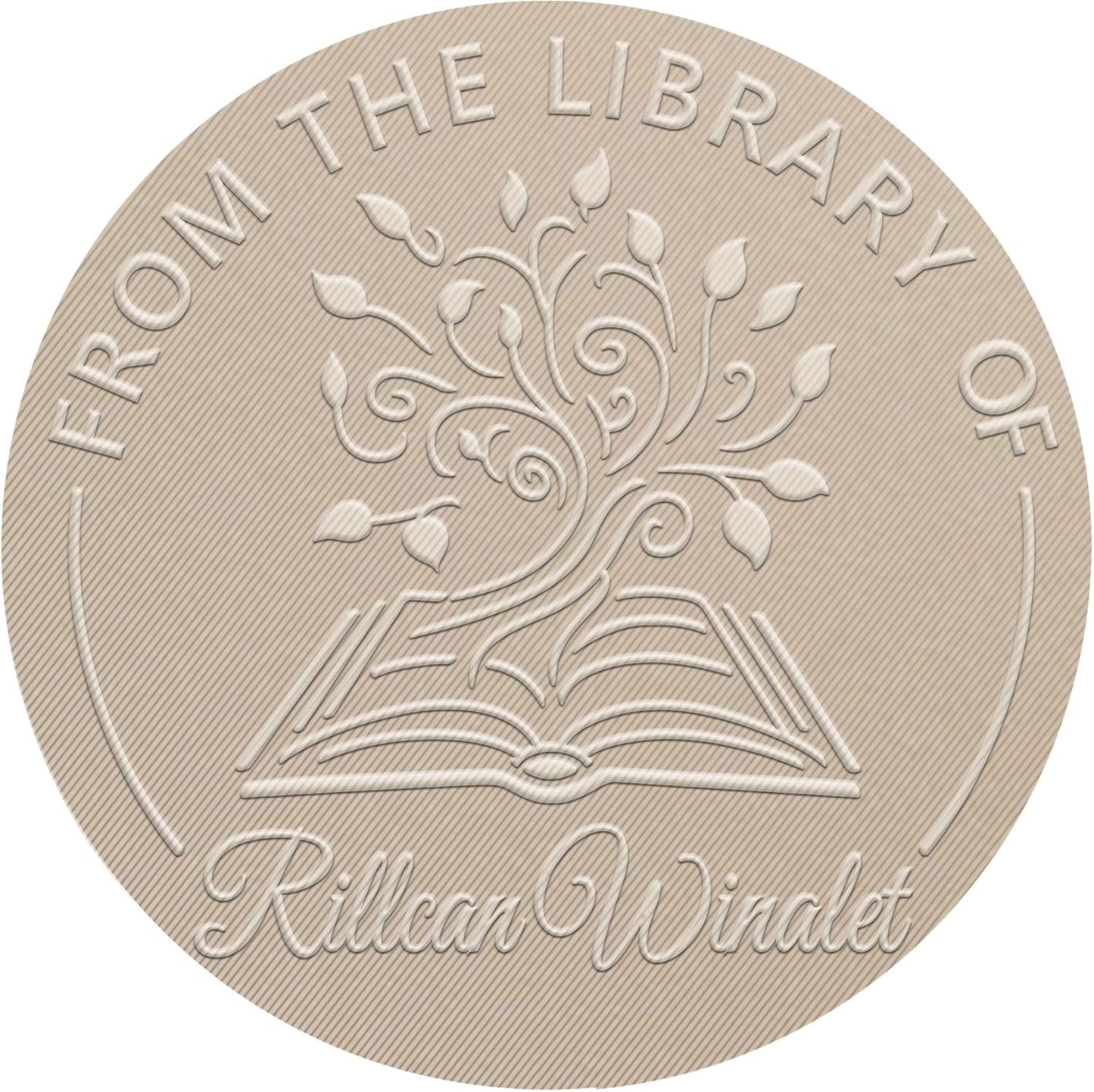 Custom Book Embosser | Book Stamp Personalized | Custom Self Ink Rubber Stamp | from The Library of | Initials Book Embosser (Flowers 3)