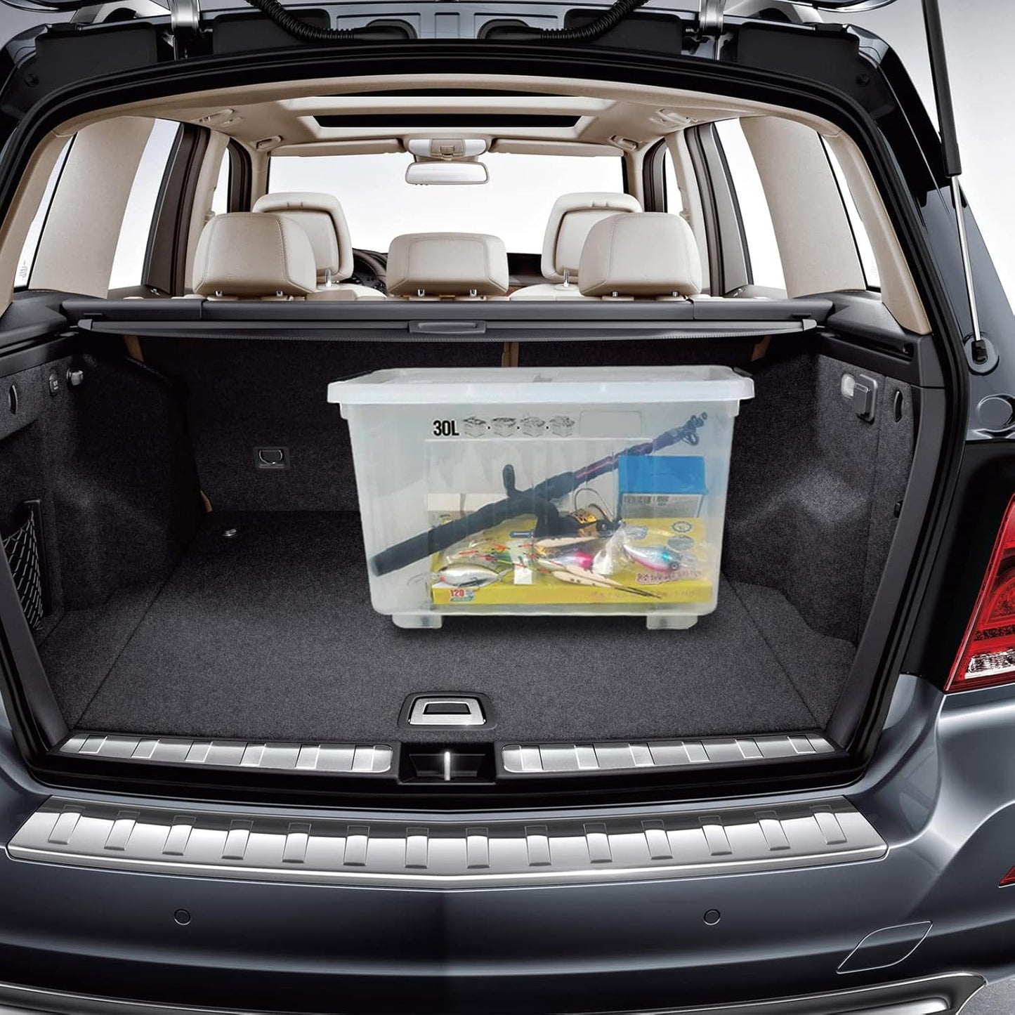 4 Packs 30 Liter Clear Large Storage Boxes Container with Lids and Wheels