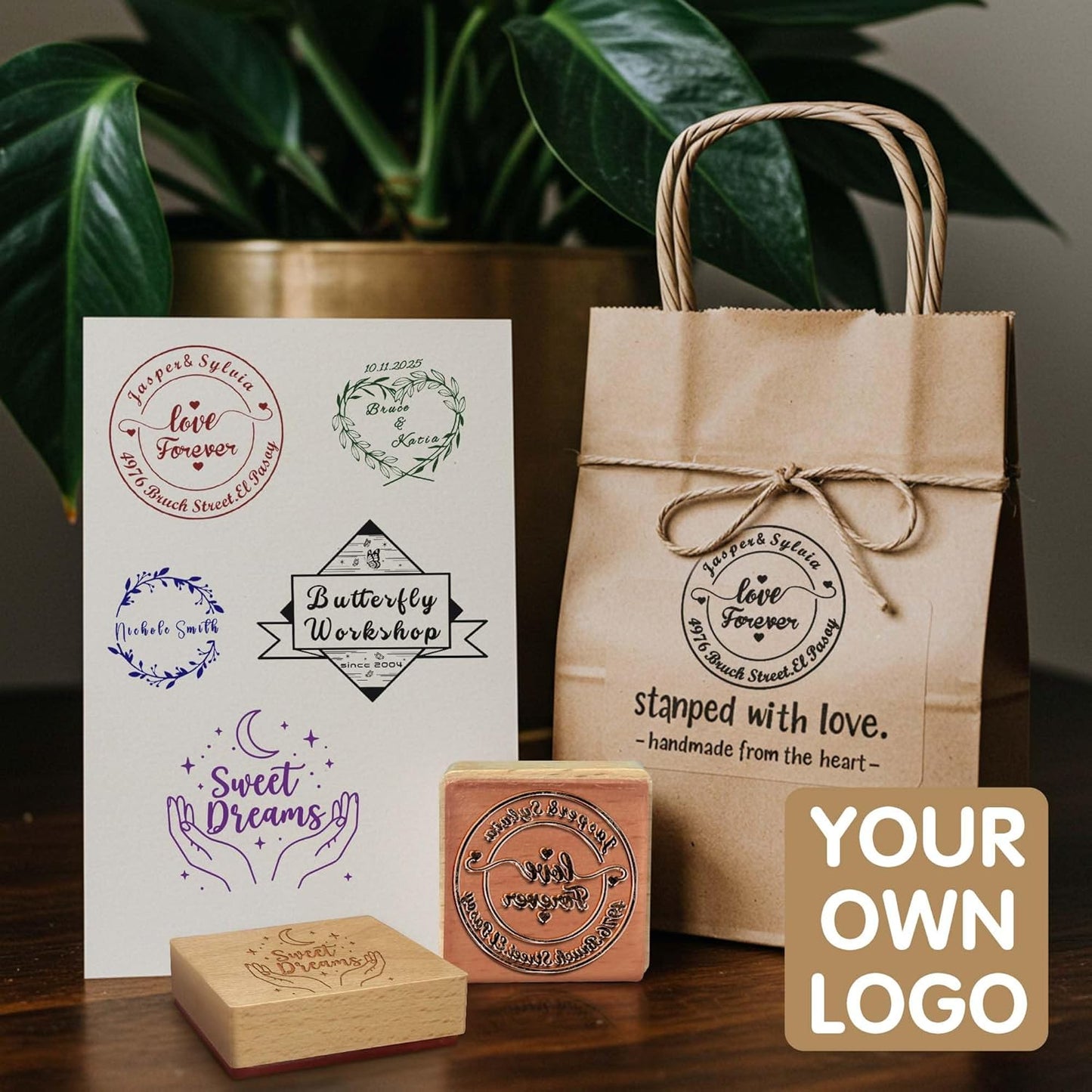 Custom Logo Stamp - Personalized Rubber Stamp - Multiple Size Options Available - Upload Your Logo (2"x2")