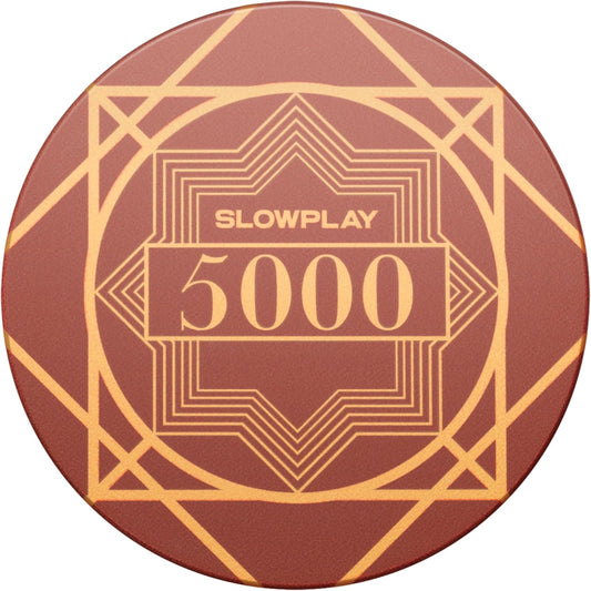 SLOWPLAY Nash Ceramic Poker Chips in Bulk, Casino Grade Ceramic 12-Gram Poker Chip for Texas Hold'em, 43mm Professional Chips Pack of 50 with Denomination of 5000