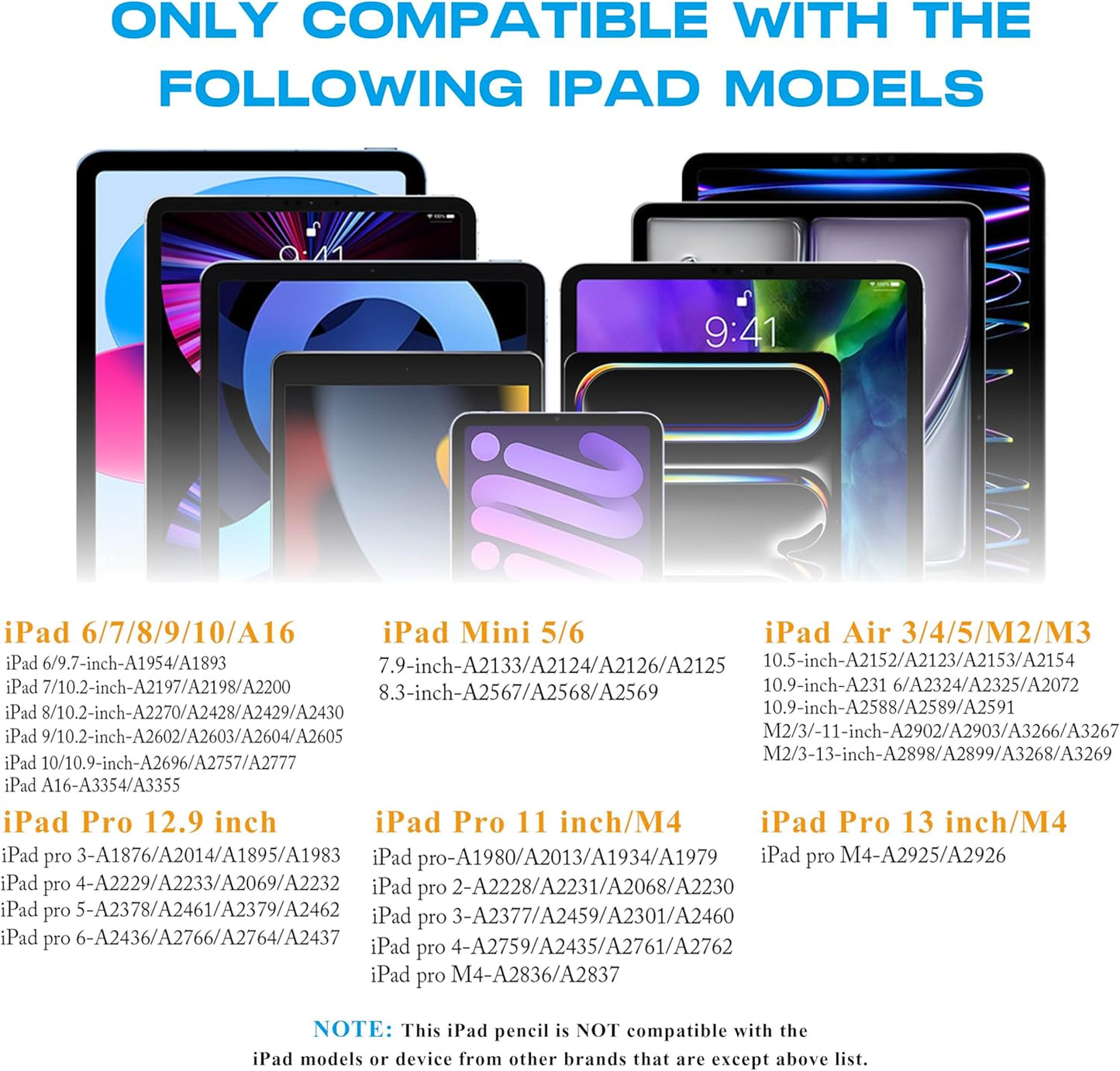 Stylus Pen for iPad 2018-2025, 20Mins Fast Charge for Apple Pencil with Tilt & Palm Rejection, Active Pens Compatible with iPad 6th-10th/A16, Pro 13" 12.9"/11”M4, Air 3/4/5/M2/M3, Mini 5/6 -Purple