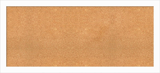 Amanti Art Natural Cork Board for Wall, 23x51 Vision Board with White Frame, Oversize Corkboard Office Decor for Home Organization, Casual Corkboard Pinboard to Display Items for Home Organization in