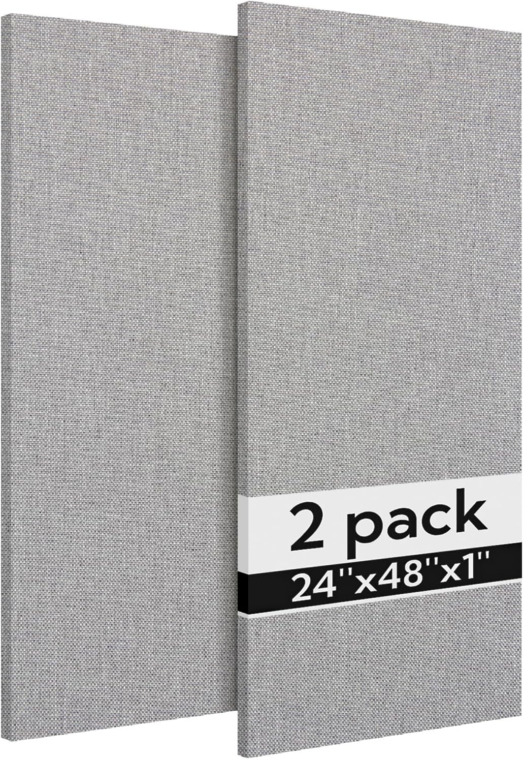 Olanglab Acoustic Panels 2 Pack, 48''x24'' Large Sound Panels, Fabric Wrapped Sound Proof Foam Panels for Walls, Sound Absorbing Panels for Recording Studio Acoustical Treatments (Light Gray)