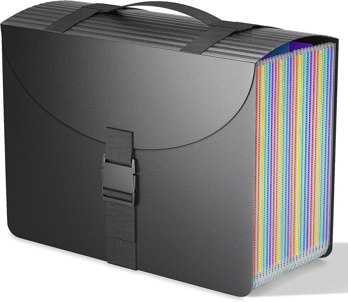 File Organizers with Handle,25 Pockets Accordion File Organizer,Portable Expanding File Folder for Receipt,Bill, A4/Letter Size Paper,Documents,a-z Tabs Included in Filing Folder Frosted