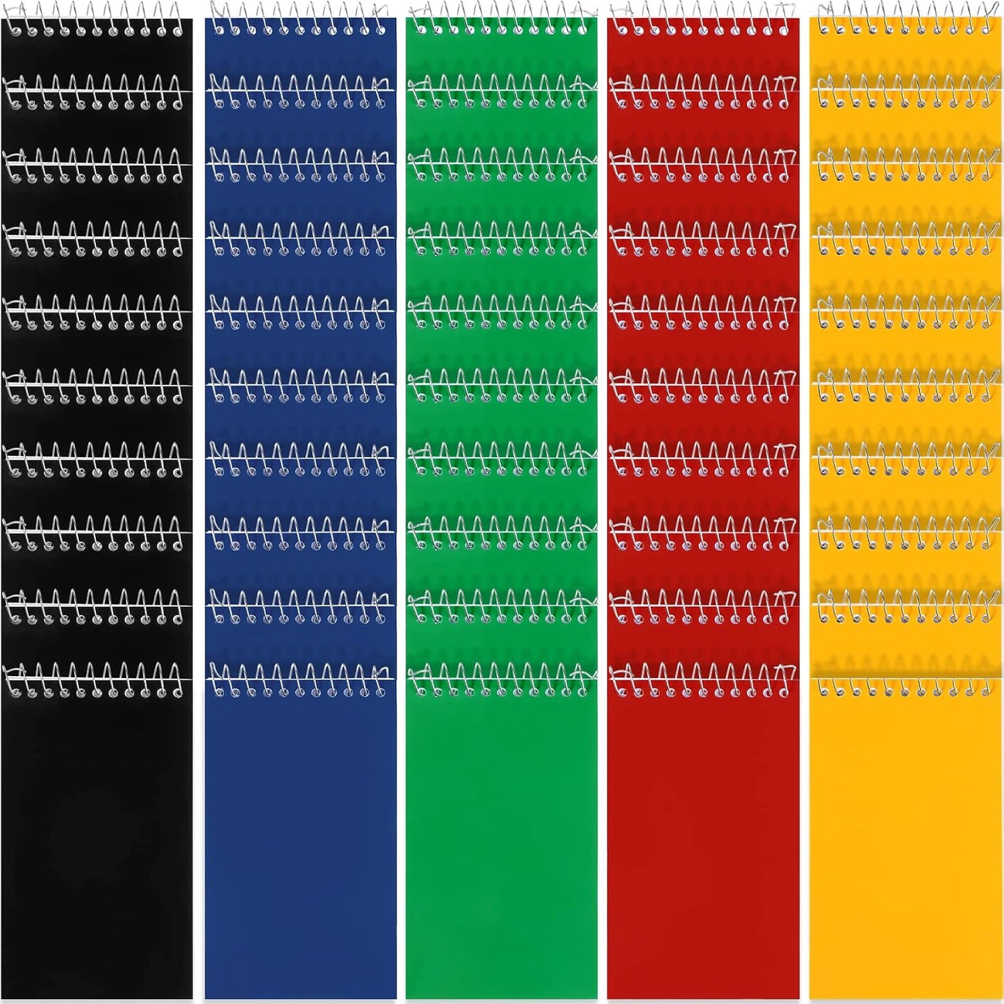 150 Pieces Spiral Memo Pads Bulk 3 x 5 Inch Small Note Pads Top Bound Lined College Ruled Paper Mini Notepad Pocket Spiral Notebooks for School Office Home Supplies, 75 Sheets (Bright Colors)
