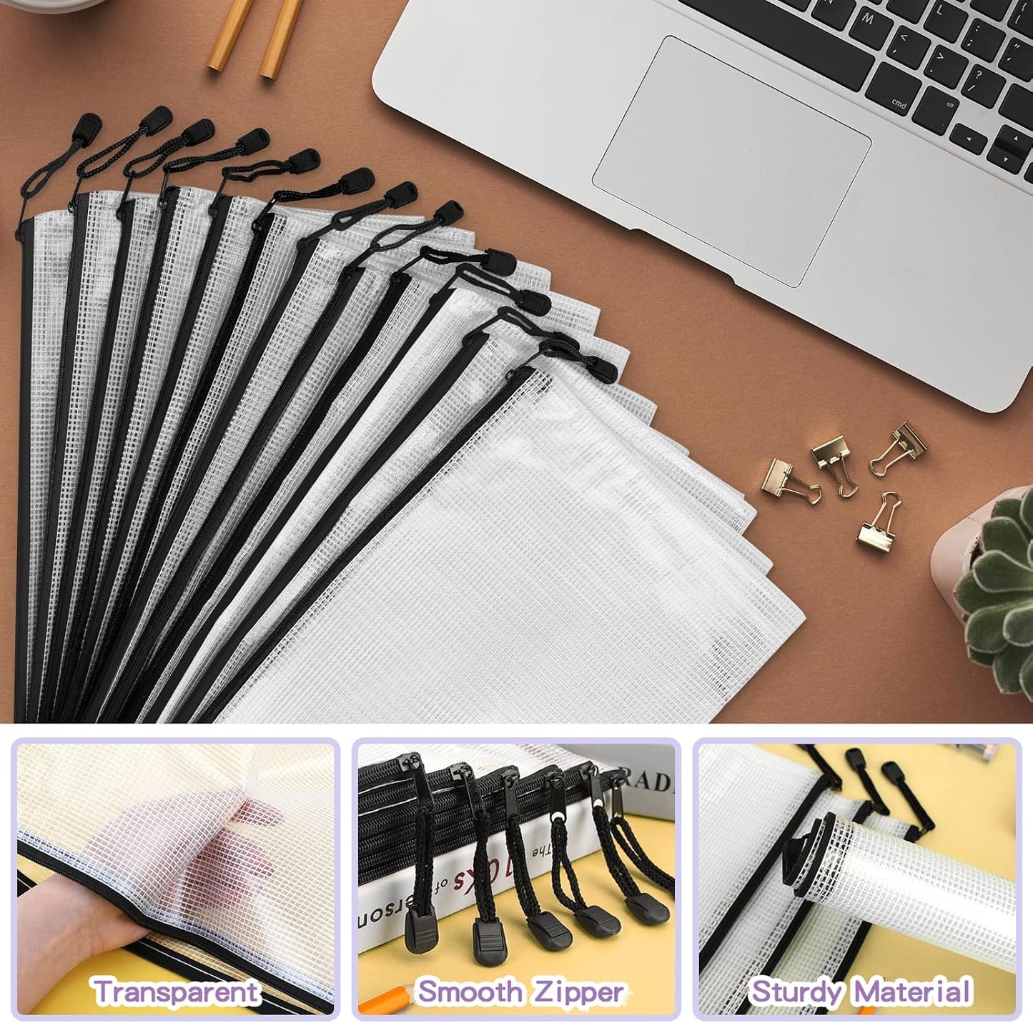 Umriox Pencil Pouches Bulk, 9.2 x 4.7 in (Black, 36 Packs), Mesh Zipper Pouch Pencil Case, Small Zipper Pouches for Bill Stationary Cosmetics Travel Storage