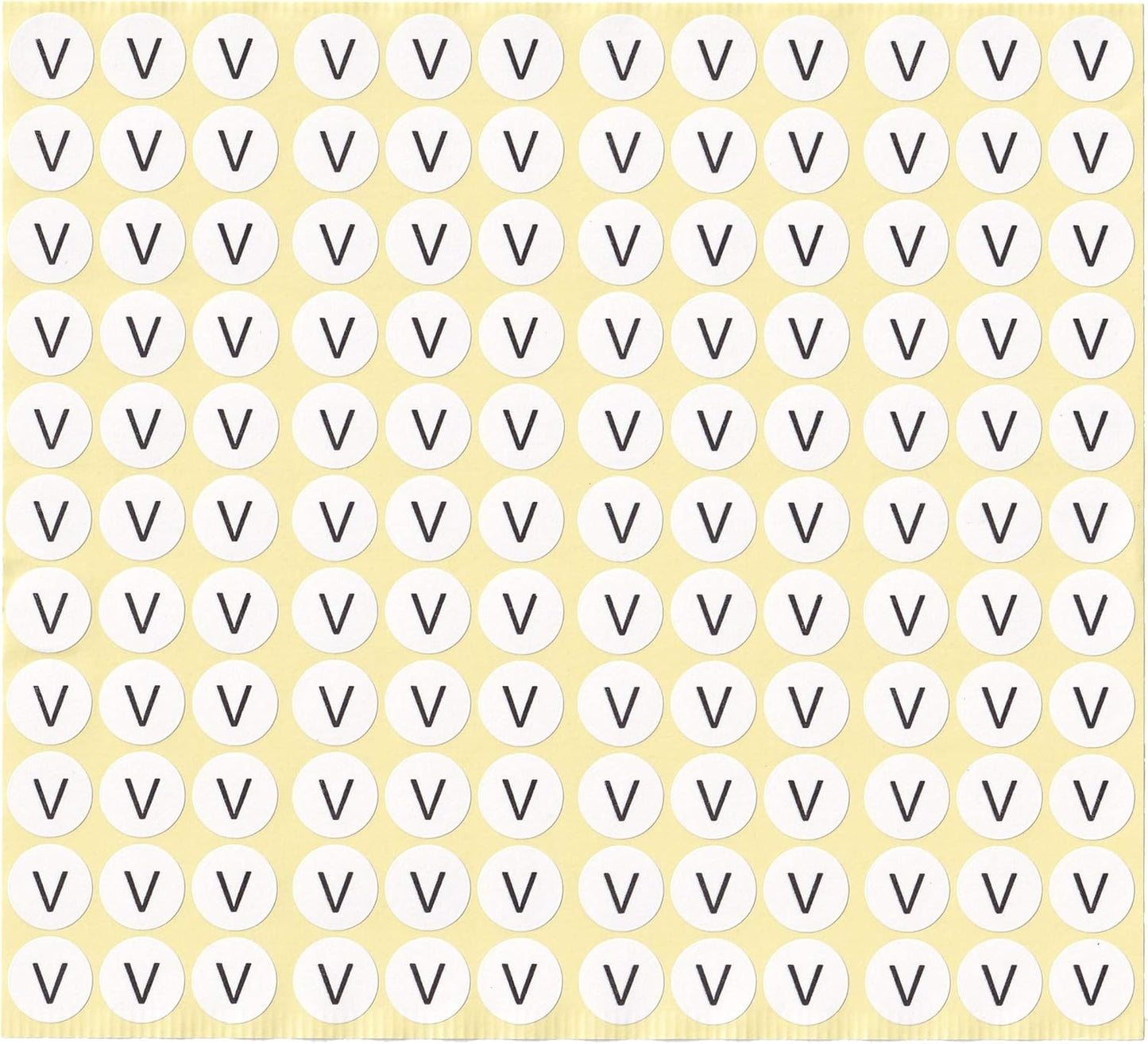 dealzEpic - Alphabet Stickers of The Letter V - Small Round Paper Self-Adhesive Peel and Stick Letter Labels - Set of 15 Sheets