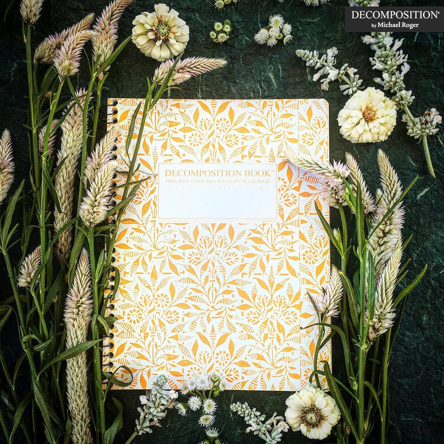 Decomposition Fields of Plenty College Ruled Spiral Notebook - 9.75 x 7.5 Journal with 160 Lined Pages - 100% Recycled Paper - Cute Notebooks for School Supplies, Home & Office - Made in USA