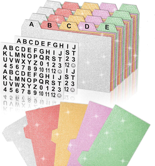 Index Card Dividers 3×5 Index Cards Guide Dividers with Alphabet Stickers Tab Dividers Recipe Guides Colorful Blank Flash Cards Study Cards for Recipe cards School Learning Office (50)