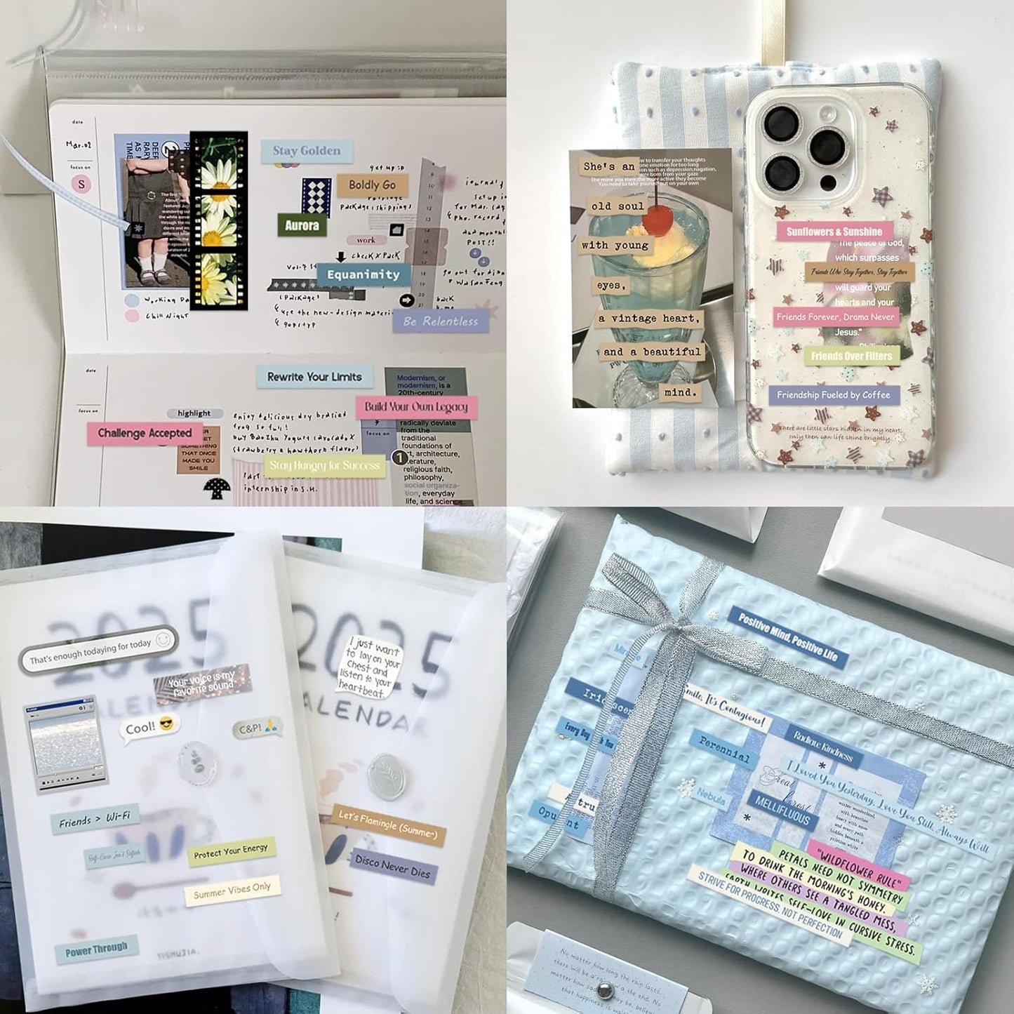 2346PCS Quote Stickers,48 Sheets Scrapbook Supplies Kit Word Stickers for Journaling, Card Making, Vision Board Supplies for Adults Crafting