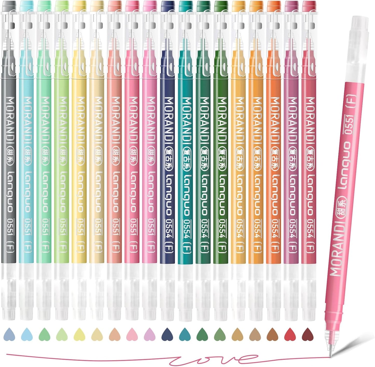 Gel Pens For Coloring, 18 Pack Colored Pens for Black Paper & White Paper, 0.6MM Fine Point Pens for Coloring, Writing, Drawing, Journaling, Note Taking, School, Office, Home