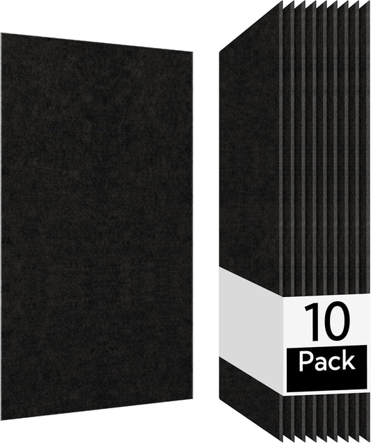 Olanglab Acoustic Wall Panels 10 Pack, 48 x 24 per Acoustic Panels Sound Absorbing, Sound Panels for Home Studio and Office, Solid Black