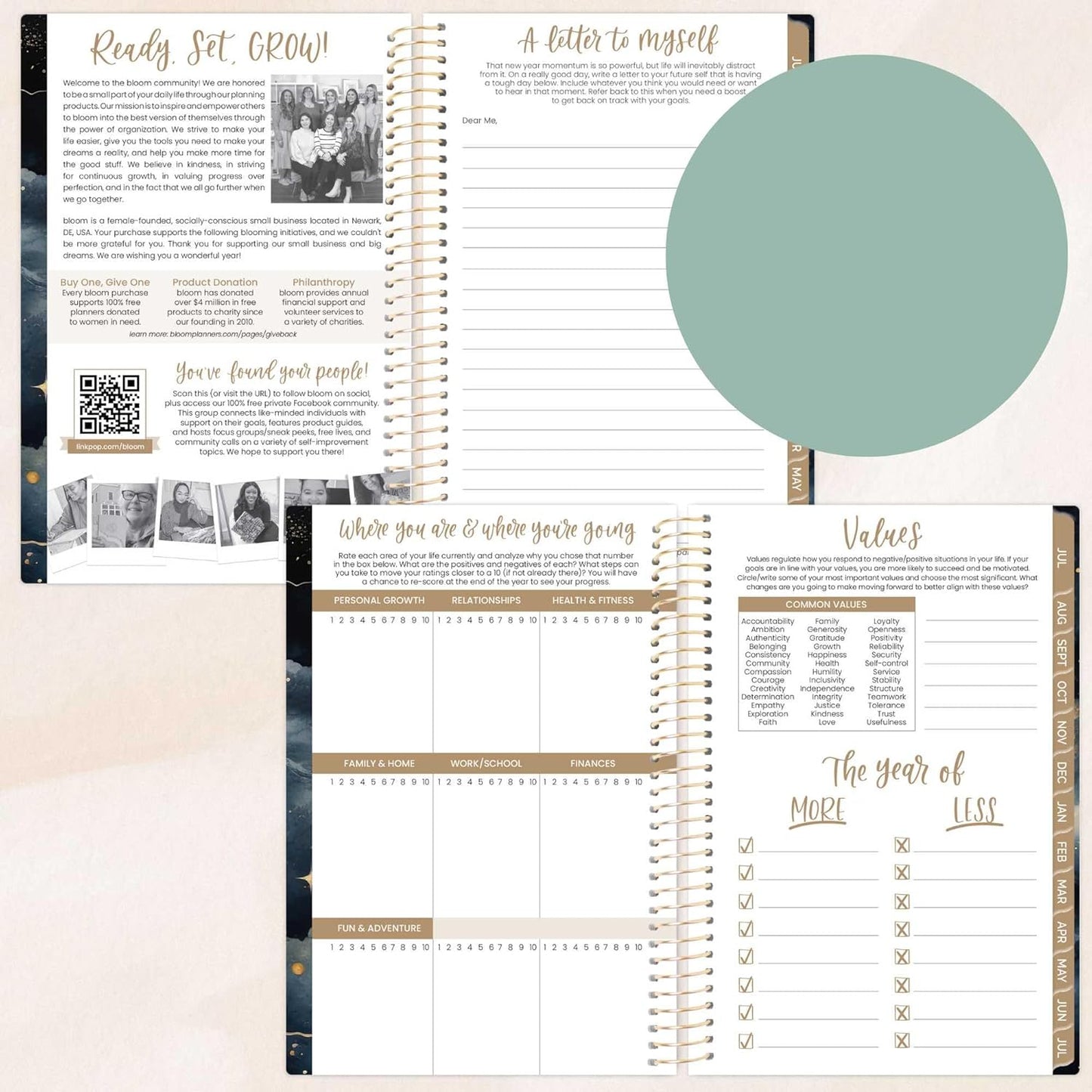 bloom daily planners 2025-2026 Academic Year Pocket Planner (July 2025 - July 2026) - 4” x 6” MINI Weekly Monthly Agenda Organizer & Calendar Book - Midnight Sky