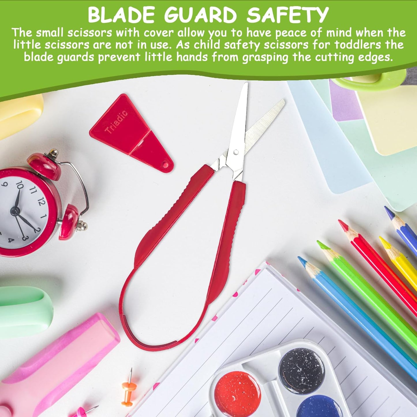 Loop Scissors for Kids with Safety Shield, Right or Left Handed for Preschools, Schools, Classrooms, Adaptive and Special Needs Children (1)