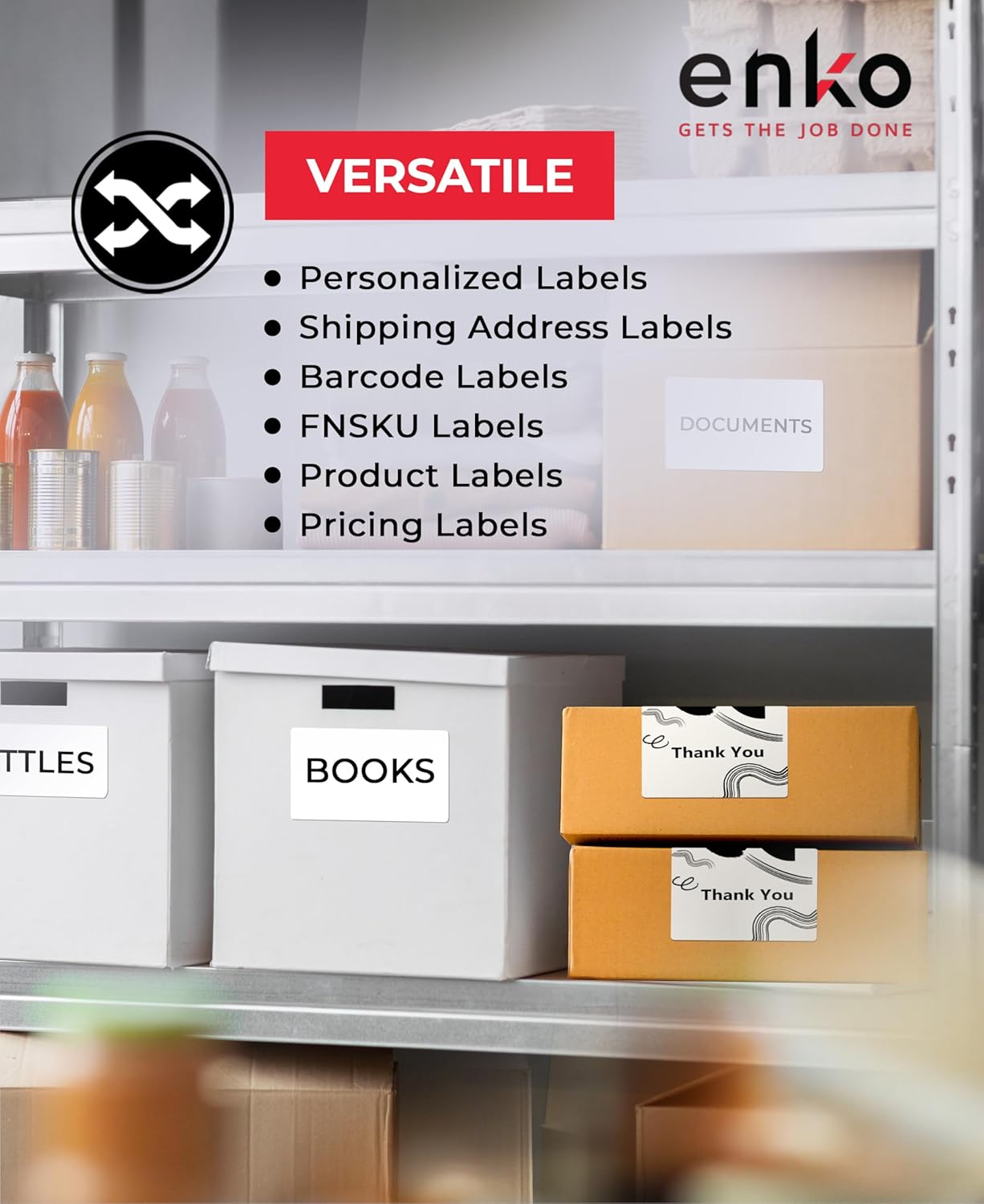 enKo (6 Rolls, 1320 Labels) Address & Shipping Labels 30323 (2-1/8 x 4") Compatible for Dymo LabelWriter