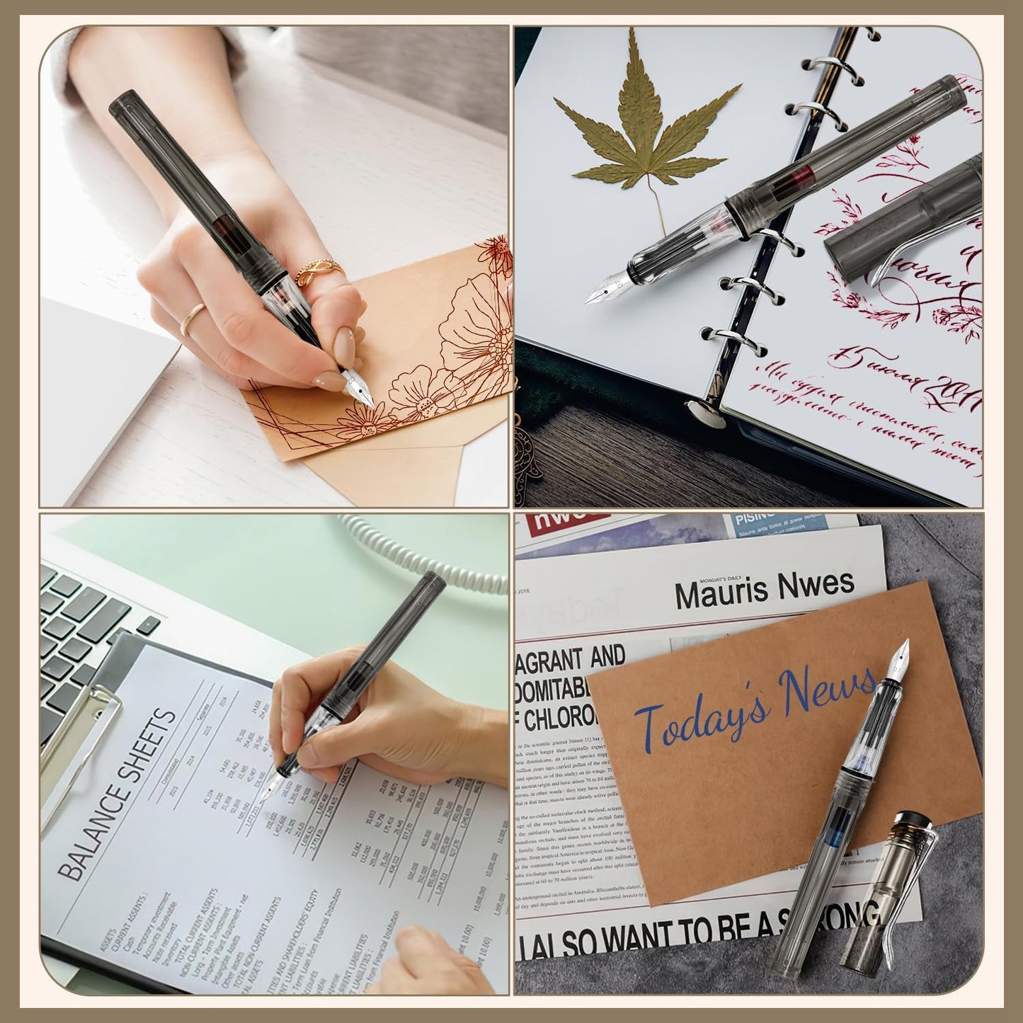 Calligraphy Set, 7 Pcs Fountain Pen with Different Replaceable Nib and 40 Replaceable Ink Cartridge in 11 Color for Beginner Writing and Drawing Calligraphy Kit for Greeting Card Signature Calligraphy