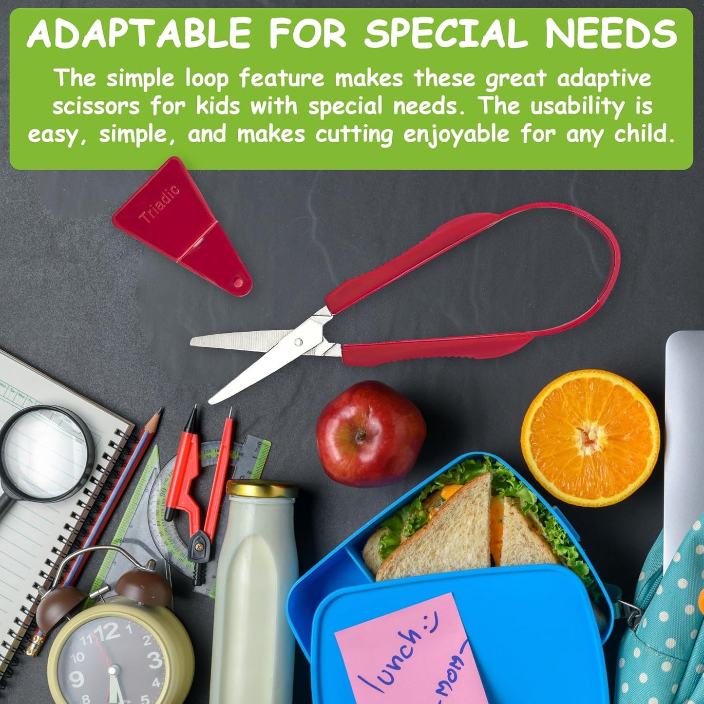 Loop Scissors for Kids with Safety Shield, Right or Left Handed for Preschools, Schools, Classrooms, Adaptive and Special Needs Children (1)