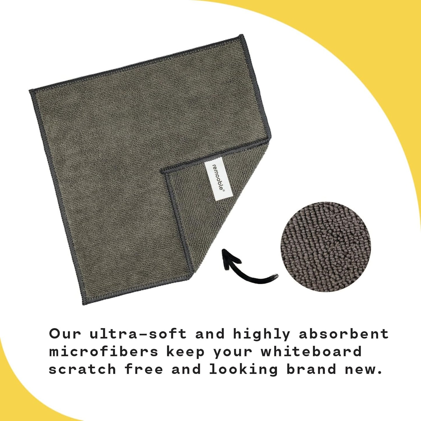 Remooble Dry Erase Whiteboard Cleaner Spray & Microfiber Cleaning Cloth - Safely Removes Tough Stains and Ghosting, 8 oz.