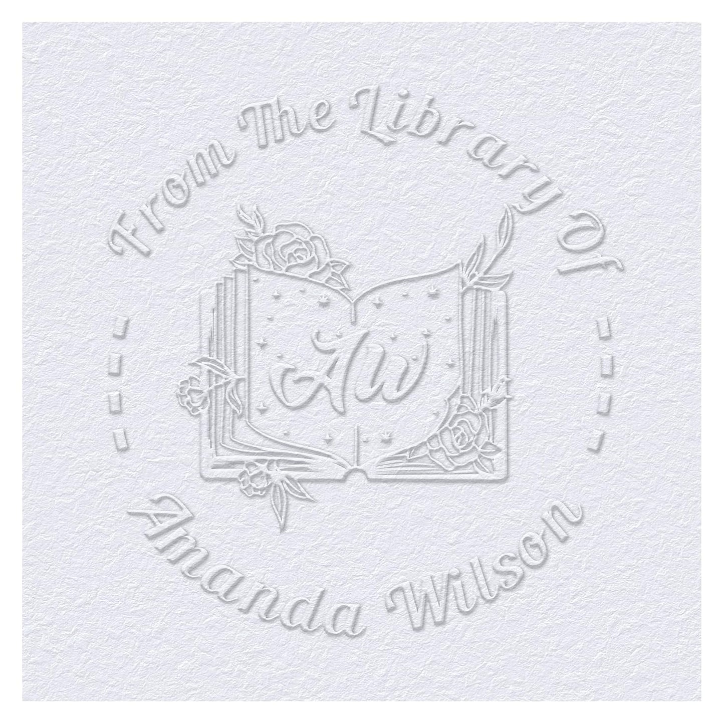Book Embosser Custom Embosser Stamp with Your Name or Design Personalized Library Embosser Stamp Customized Books Business Cards Paper Documents Notebooks etc. (09)