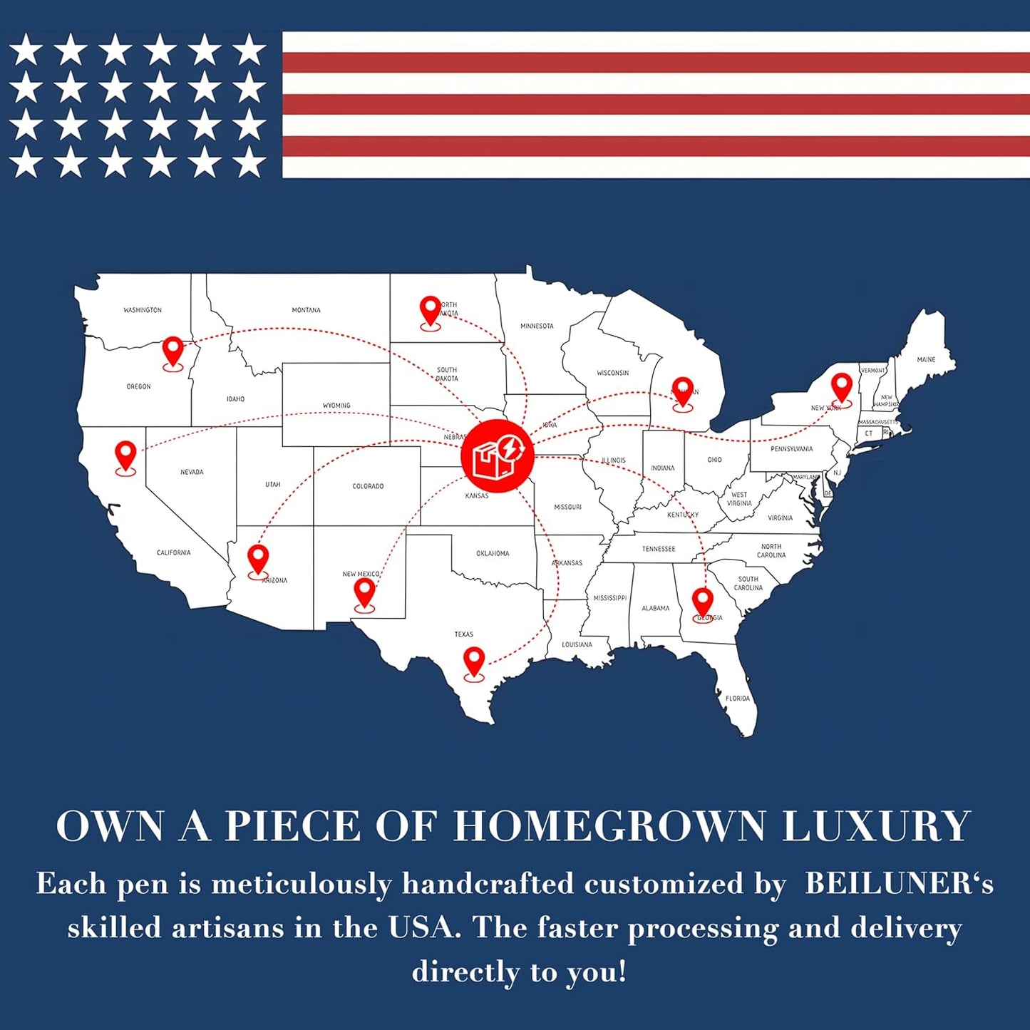 BEILUNER Silver Chrome Fountain Pen,Stunning Luxury Pens with 24K Gold Accents, Gorgeous 24K Gilded Nib(Fine) (Fine Nib,Black with Gold (Personalized))