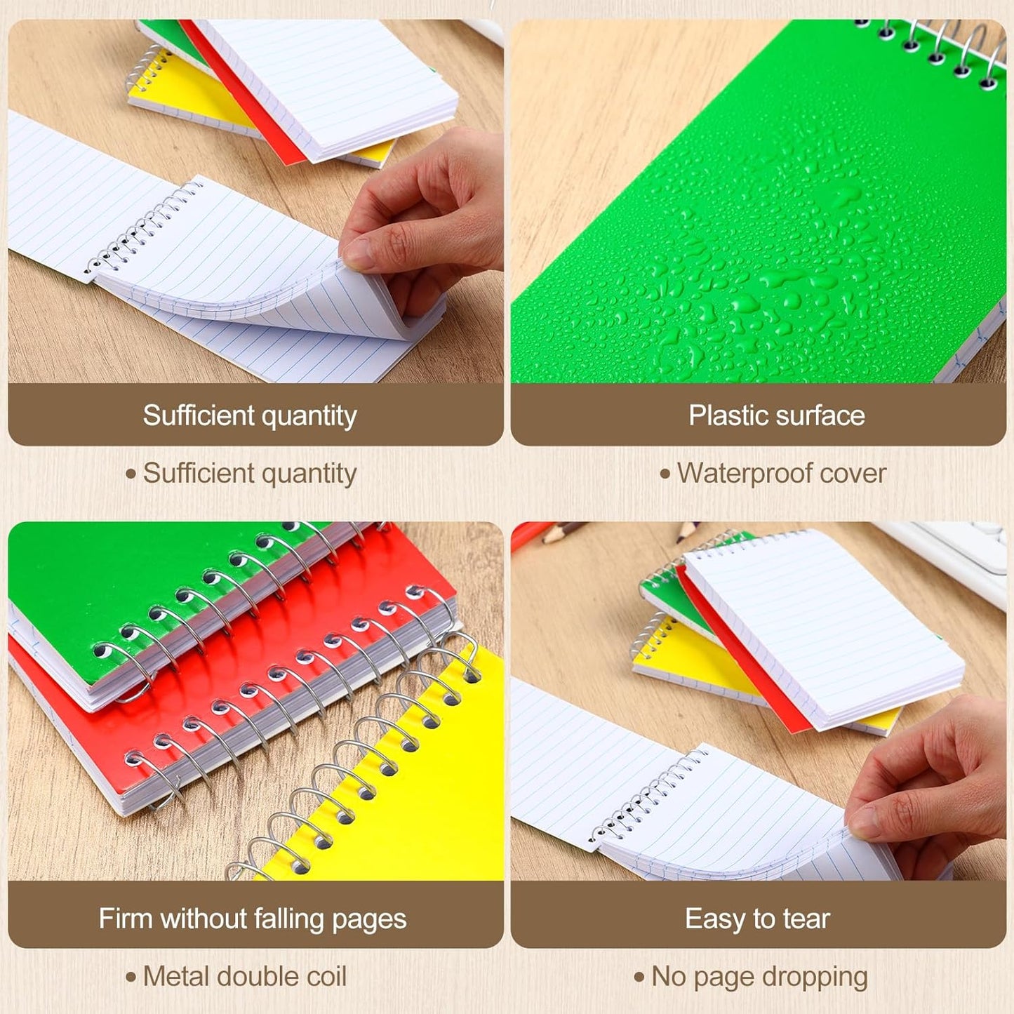 24 Pcs Small Pocket Notebooks 3 x 5 Inch Mini Memo Spiral Notepads Top Bound College Ruled Lined Note Pads for Back School Office Journaling Noting, 75 Sheets/Pad (3 Colors)