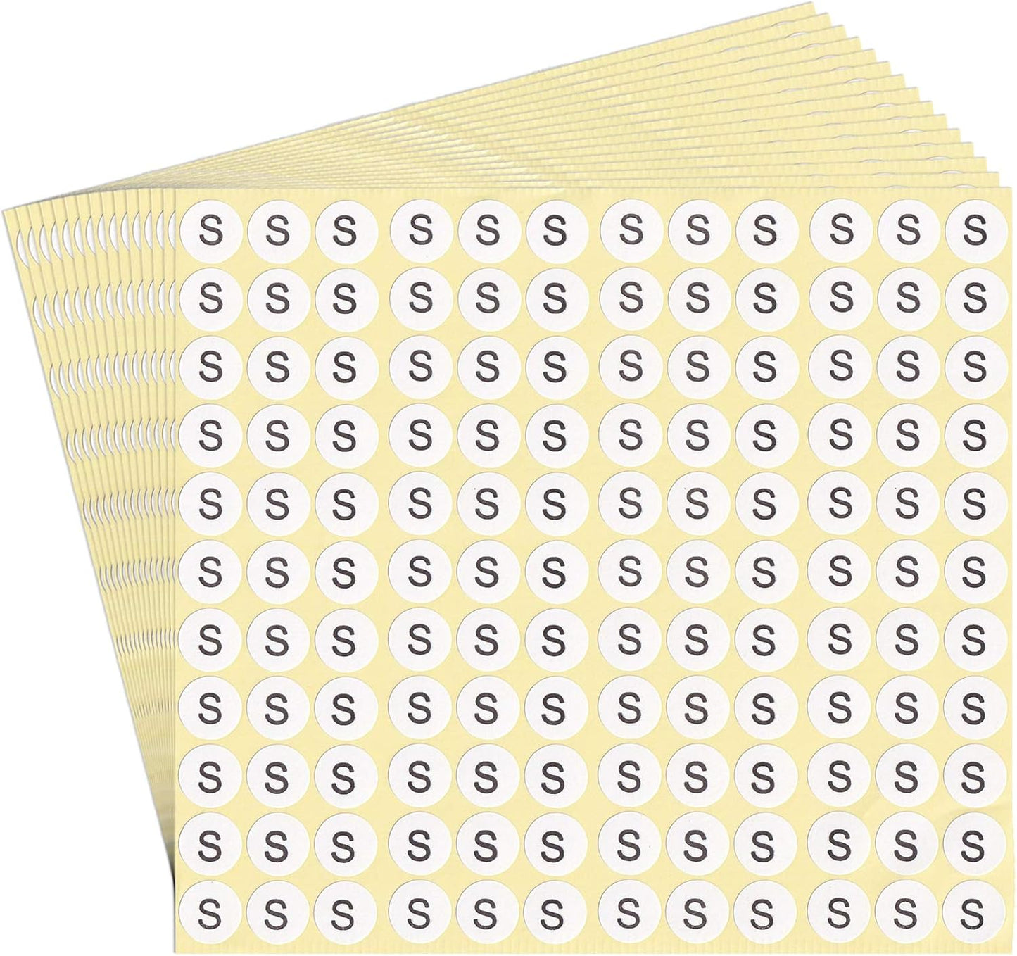 dealzEpic - Alphabet Stickers of The Letter S - Small Round Paper Self-Adhesive Peel and Stick Letter Labels - Set of 15 Sheets