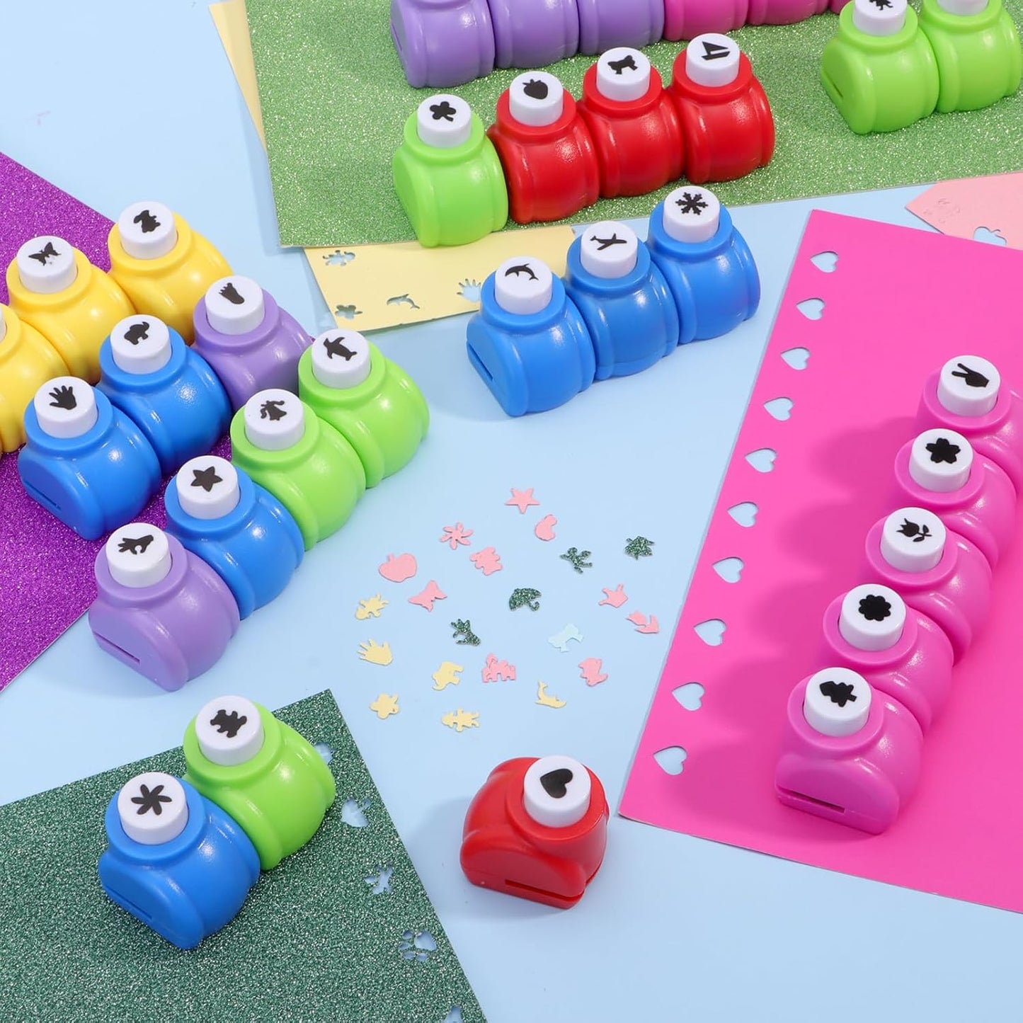 Craft Punches 36 Pack, Hole Punch Shapes 36 Patterns, Craft Hole Punch Shapes, Shape Paper Punch Set for DIY Crafting Scrapbooking Nail Art Craft Punchers Supplies