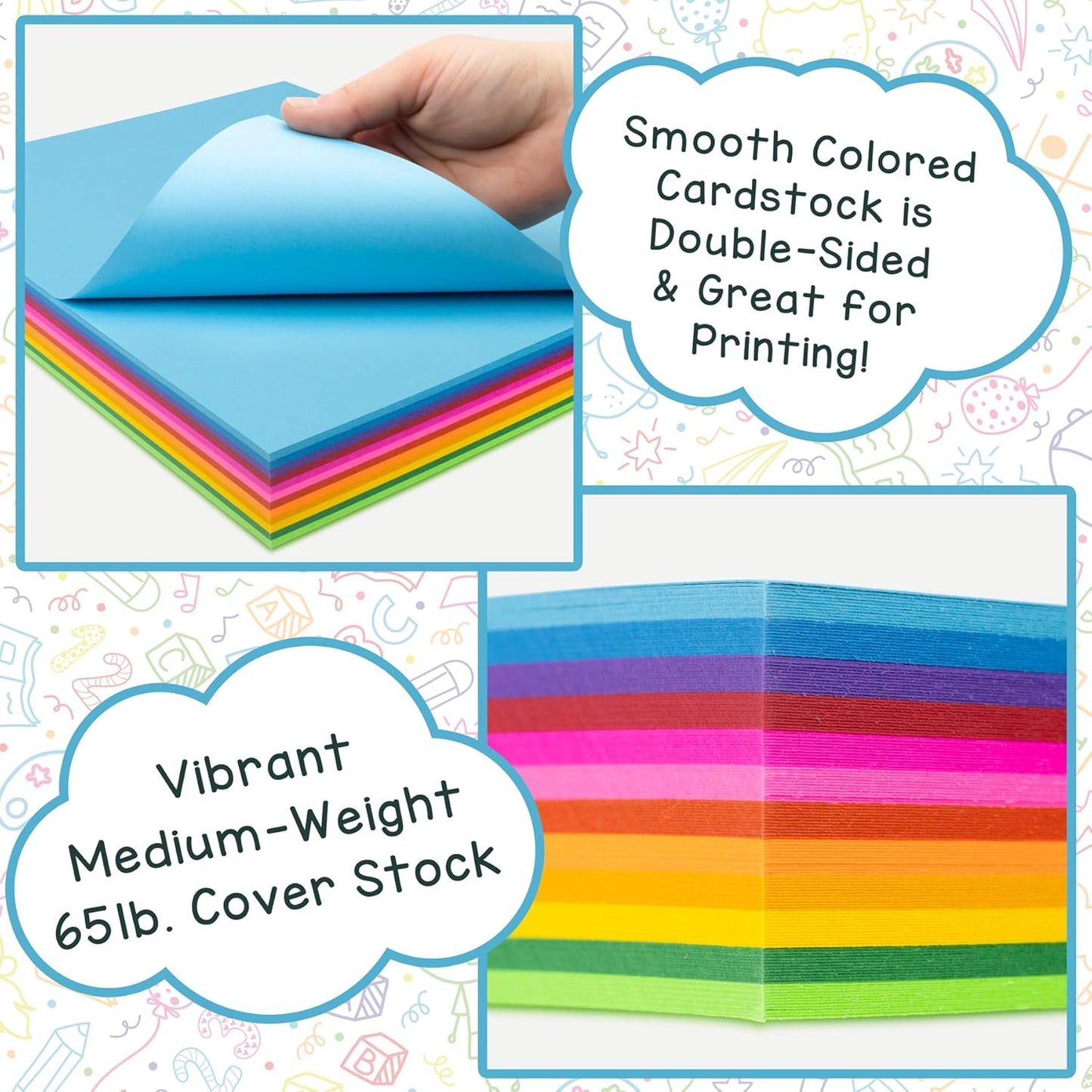 Hygloss Dark Blue Bright Colored Cardstock - 8.5x11-Inch, 90 Sheets, 65 lb/ 176 gsm, Fade-Resistant, Acid-Free Color Card Stock Paper
