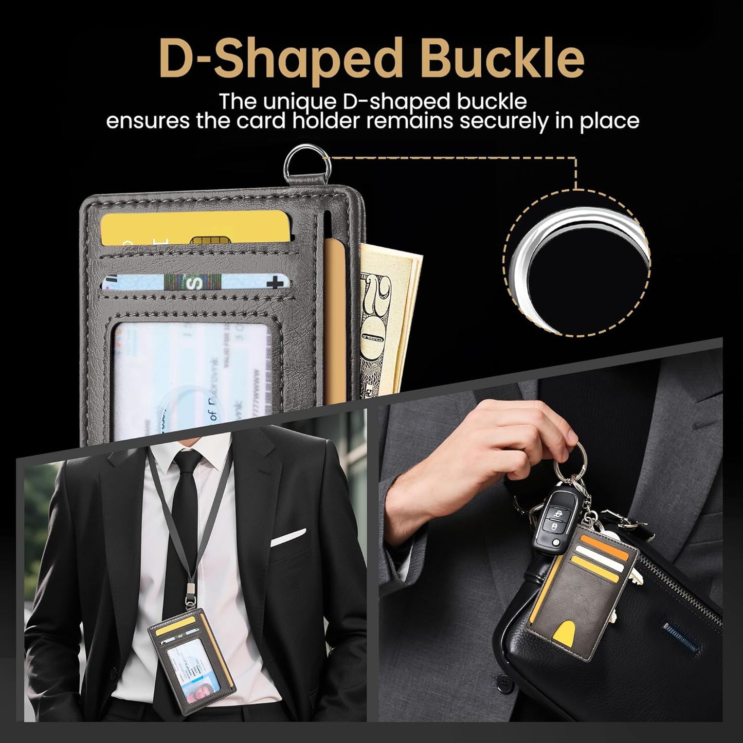 Mayski Slim Wallet, Credit Card Holder for Women, Minimalist Front Pocket RFID Blocking Card Cases, Small Wallet Women Men(Oiled Wax Grey)