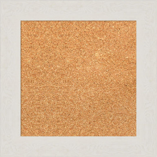 Amanti Art Natural Cork Board for Wall, 15x15 Vision Board with White Frame, X-Small Corkboard Office Decor for Home Organization, Country Rustic Corkboard Pinboard to Display Items for Home