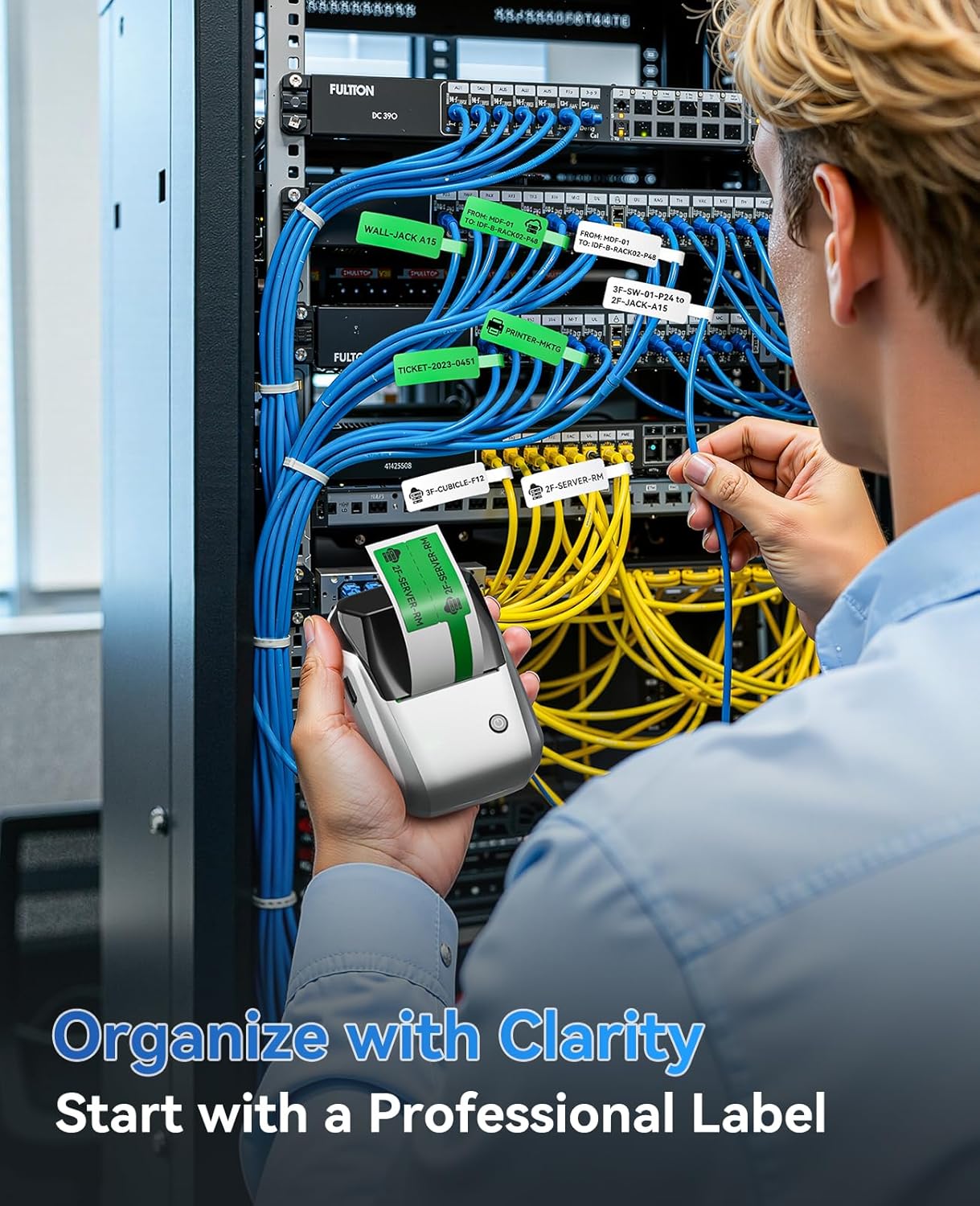 NIIMBOT B1 Label Maker Machine with Tape, Thermal Label Printer Easy to Use for Office Supplies, Home, Business, 2 Inch Label Maker with 2'' x1.18'' Labels