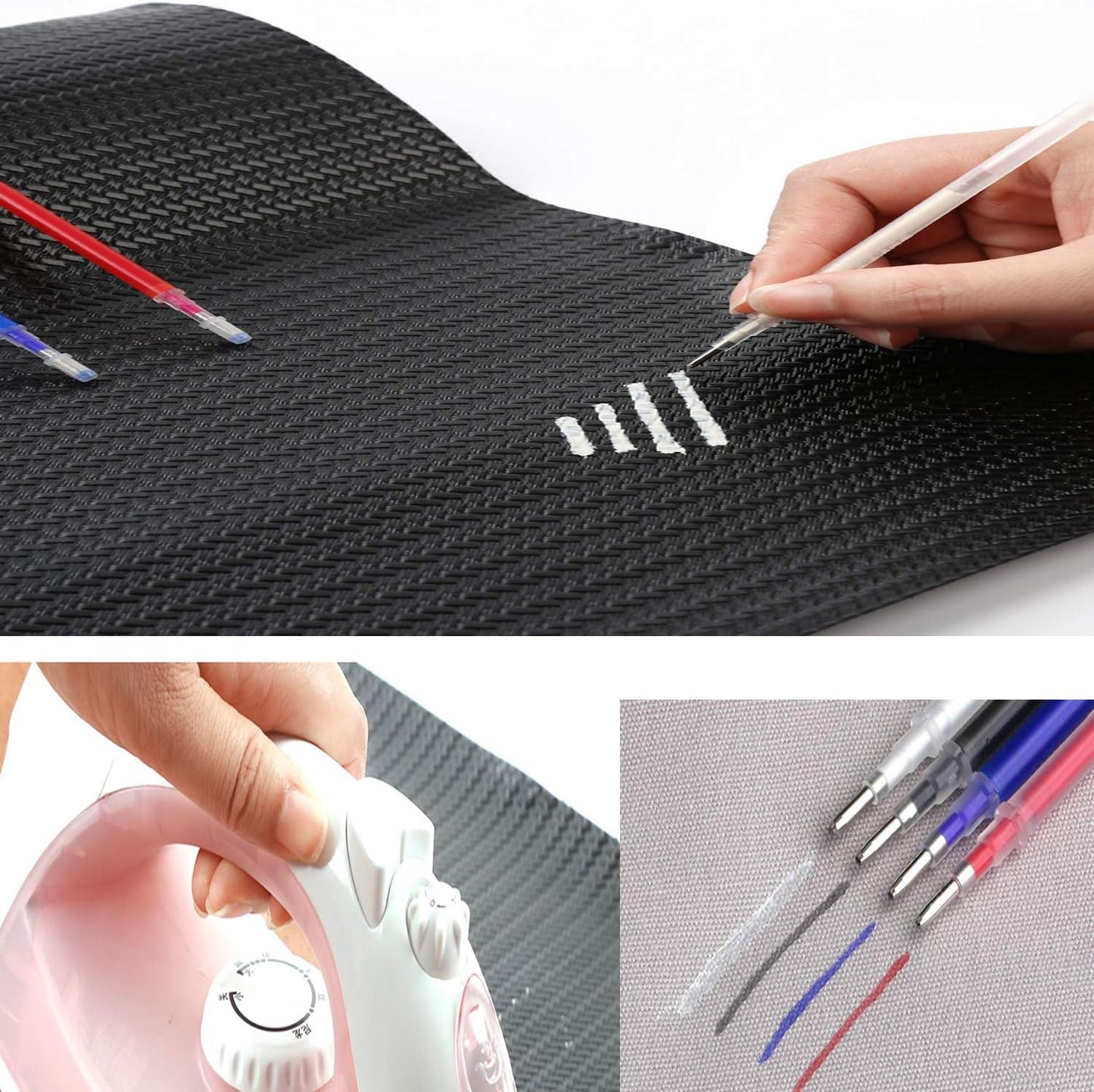 Heat Erasable Fabric White Marking Pens with 20 Refills for Tailors Sewing and Quilting Dressmaking, White Heat Erase Pens of Fabrics.