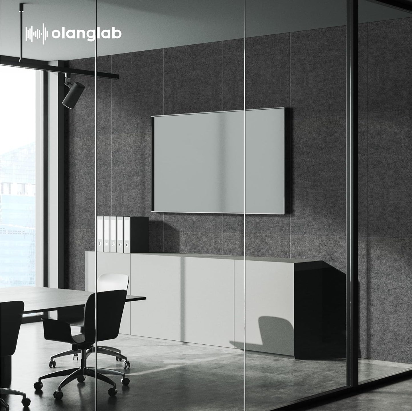 Olanglab Acoustic Wall Panels 10 Pack, 48 x 24 per Acoustic Panels Sound Absorbing, Sound Panels for Home Studio and Office, Plain Dark Gray