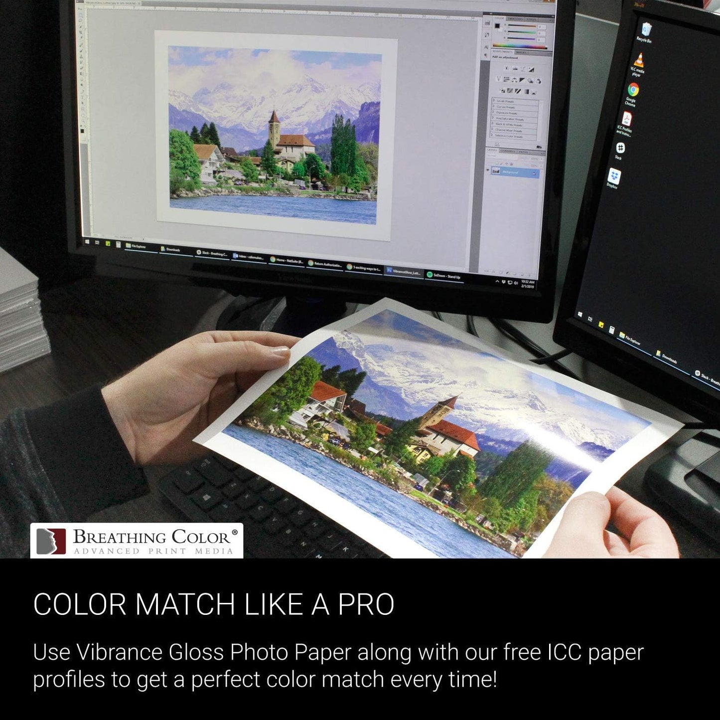 Vibrance Gloss Photo Printer Paper 10 mil 255 gsm Glossy Finish Premium Photo Paper Sheets 13 inches x 19 inches 50 sheets Works with All Inkjet Printers Including Professional Makes and Models