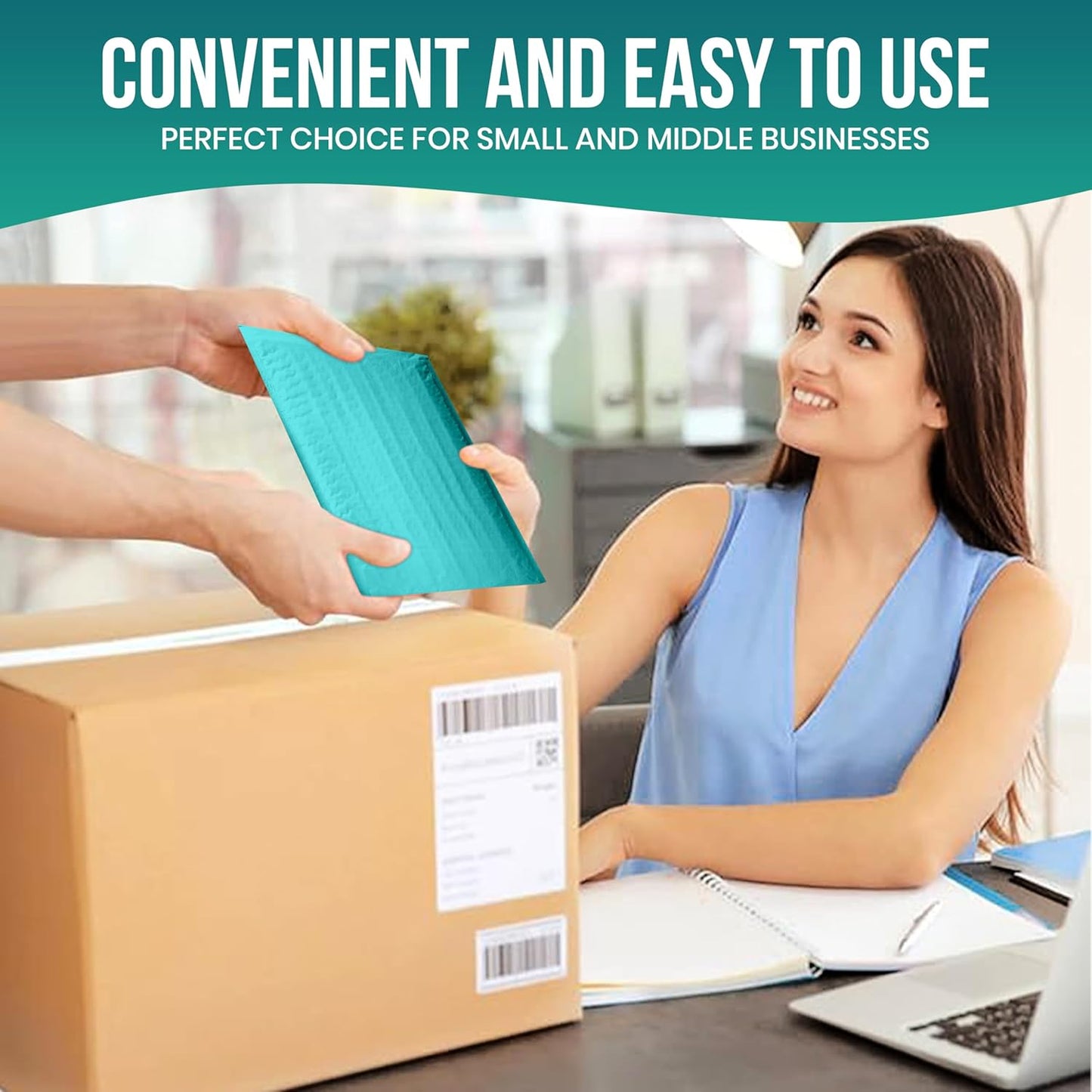 Levex - #0000 4" x 6" [10 Pack] Teal Poly Bubble Mailers, Padded Envelope Mailers, Packing Envelope & Mailing Bags for Shipping