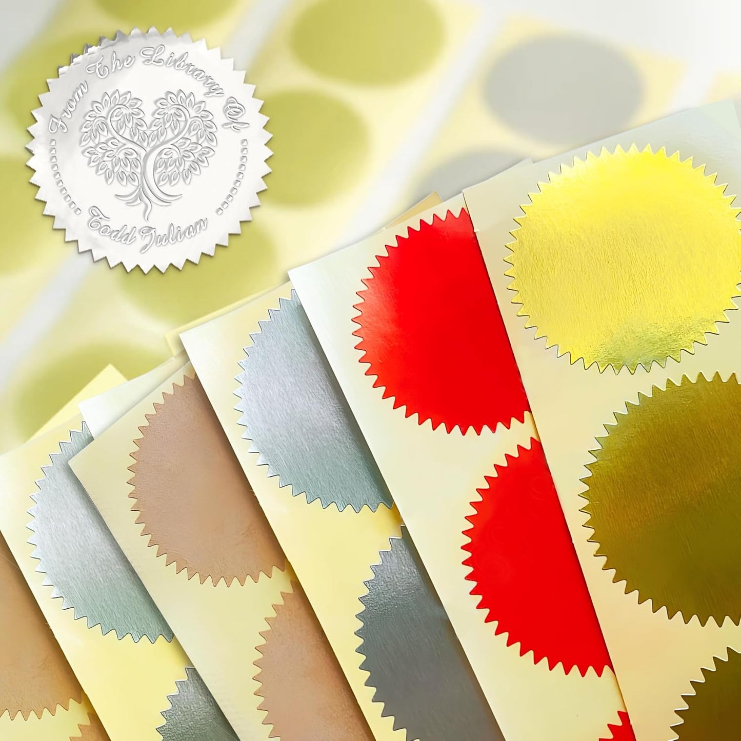 Customized Book Embosser Heart Tree of life Color Stamp with Your Name or Design Personalized Library Embosser Stamp Custom Books Business Cards Paper Documents Notebooks etc. (Tree of Life-02)