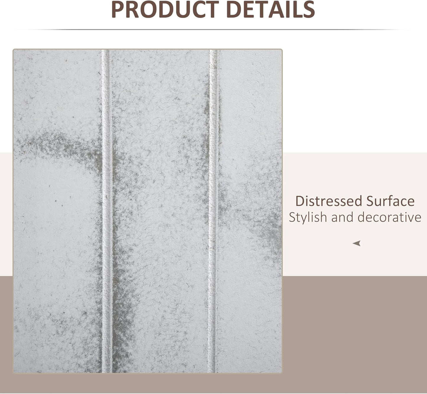 HOMCOM 5.5' Tall 4-Panel Room Divider and Folding Privacy Screen, Woodgrain Freestanding Privacy Divider, Partition Wall, Rustic White